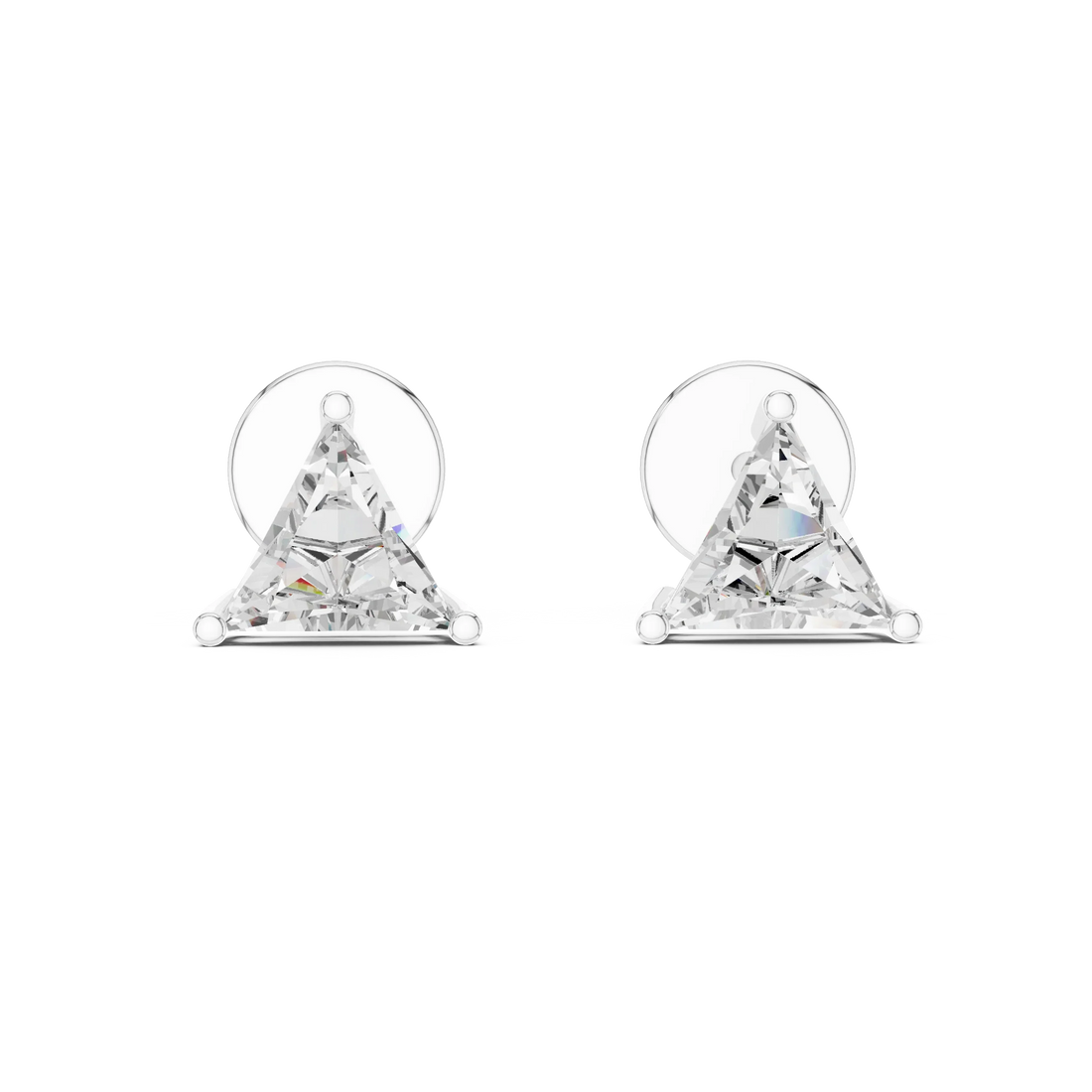 Trinity Spark Trillion Solitaire Diamond Stud Earrings