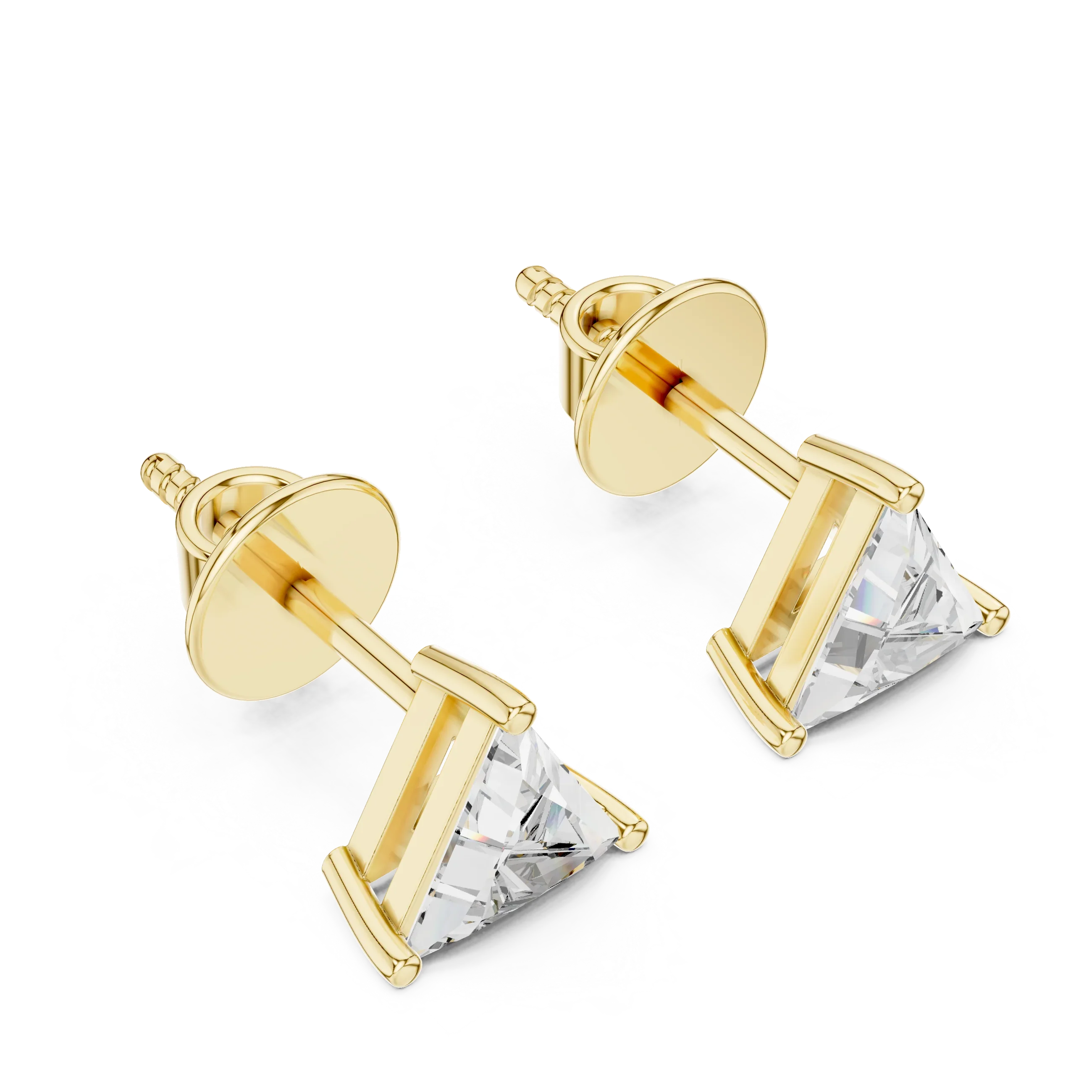 Trinity Spark Trillion Solitaire Diamond Stud Earrings