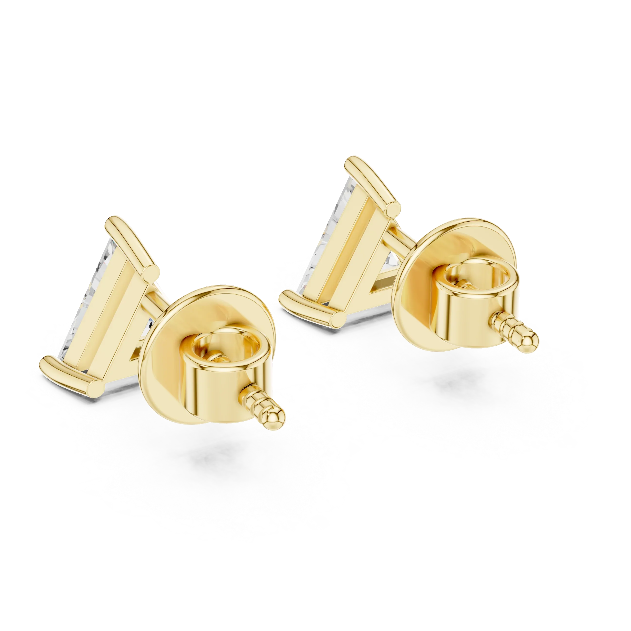 Trinity Spark Trillion Solitaire Diamond Stud Earrings