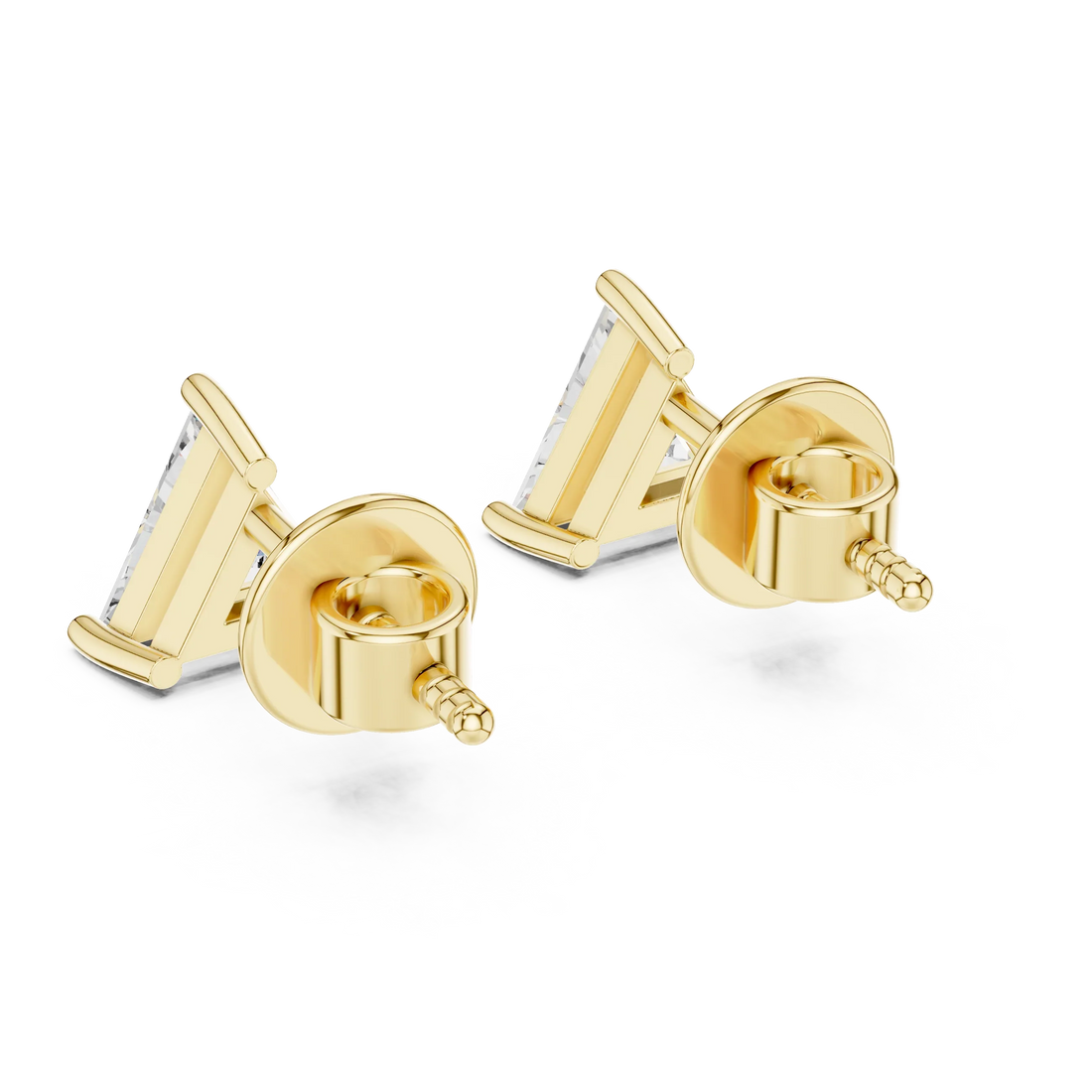 Trinity Spark Trillion Solitaire Diamond Stud Earrings