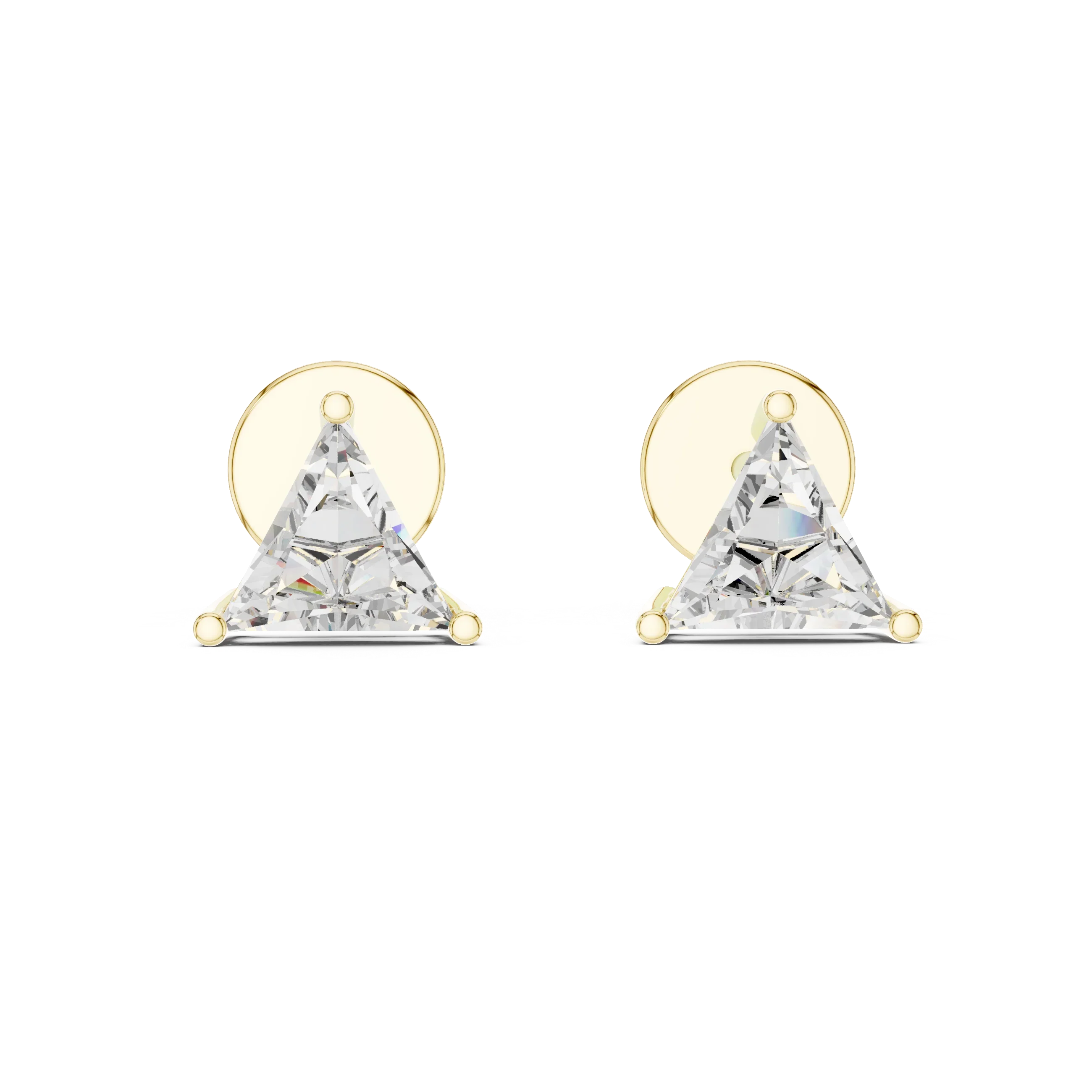 Trinity Spark Trillion Solitaire Diamond Stud Earrings