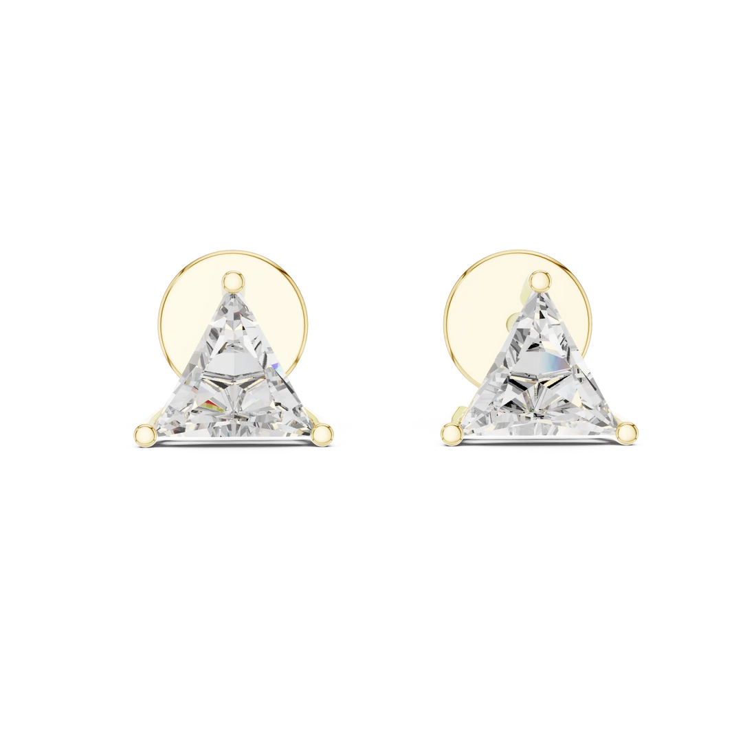 Trinity Spark Trillion Solitaire Diamond Stud Earrings
