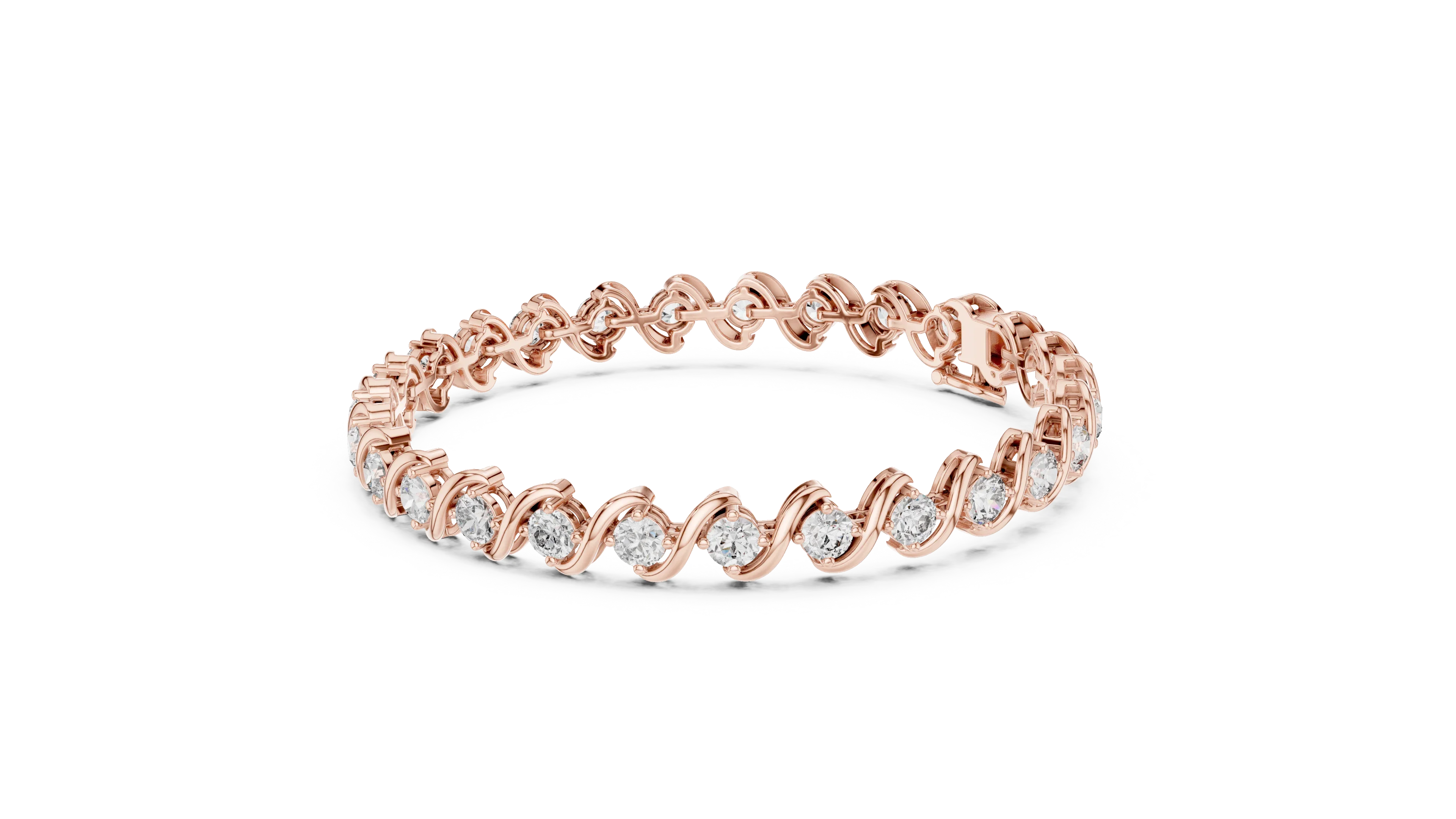 Infinity Twist Round Diamond Bracelet