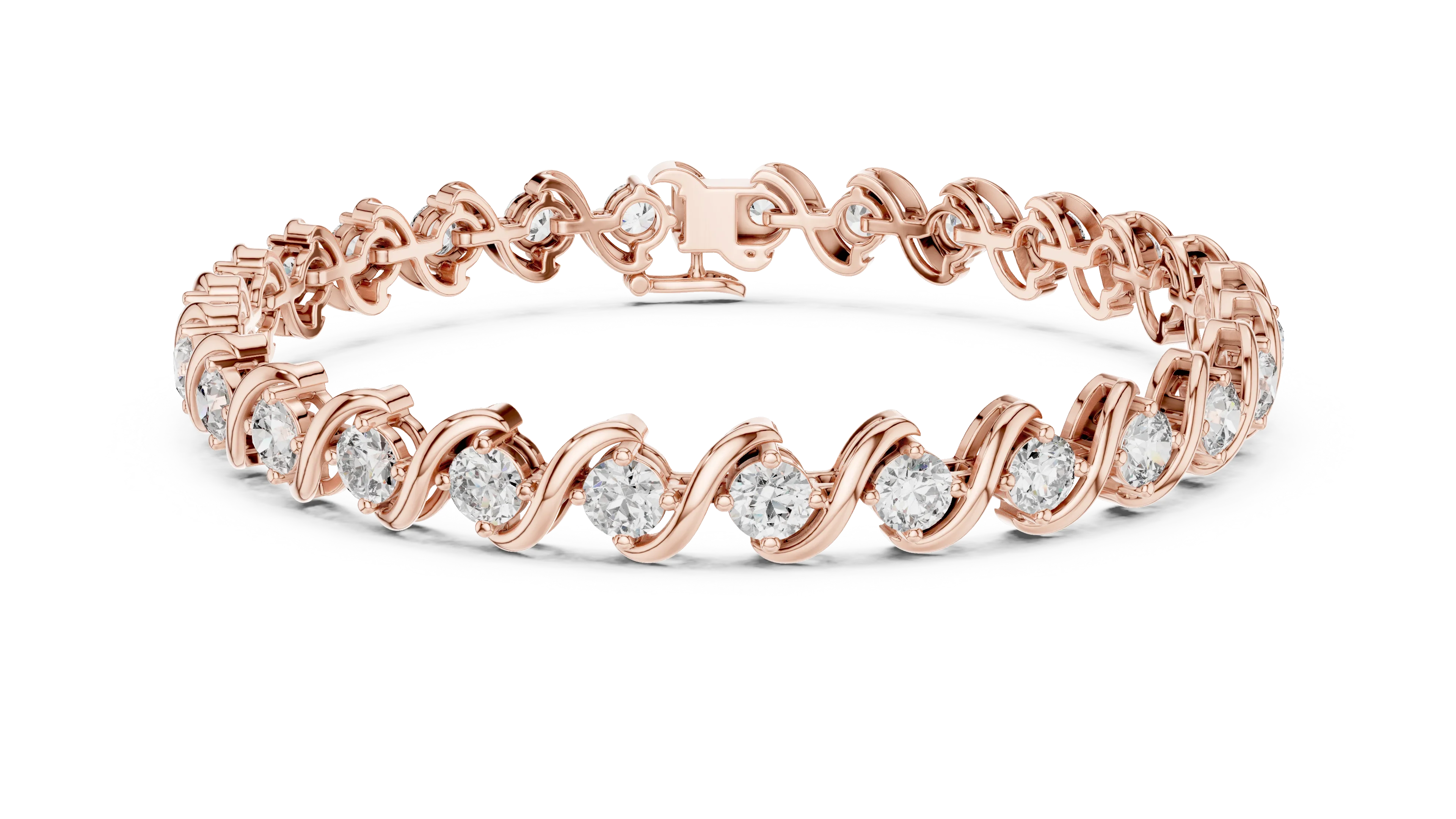 Infinity Twist Round Diamond Bracelet
