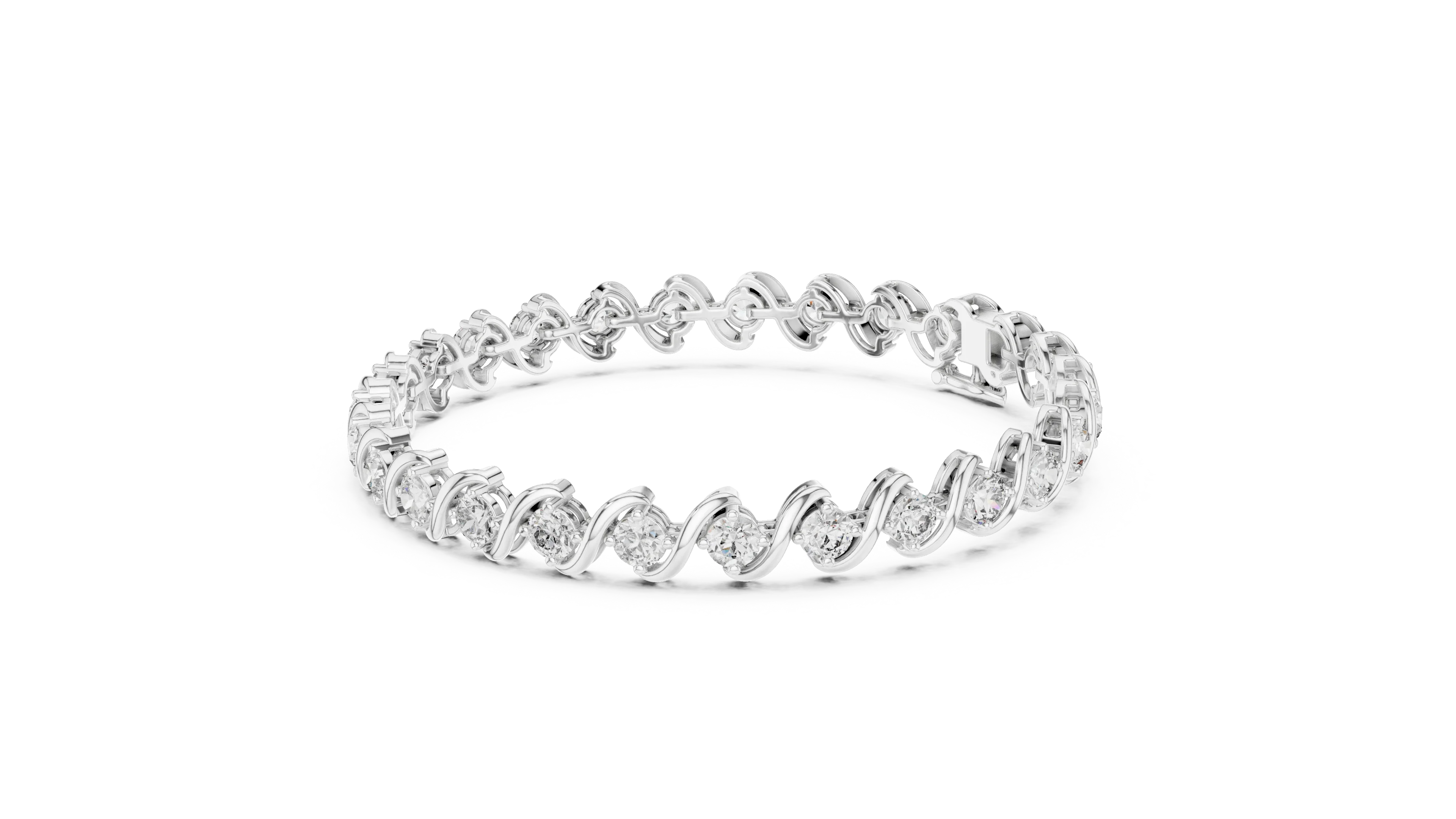 Infinity Twist Round Diamond Bracelet