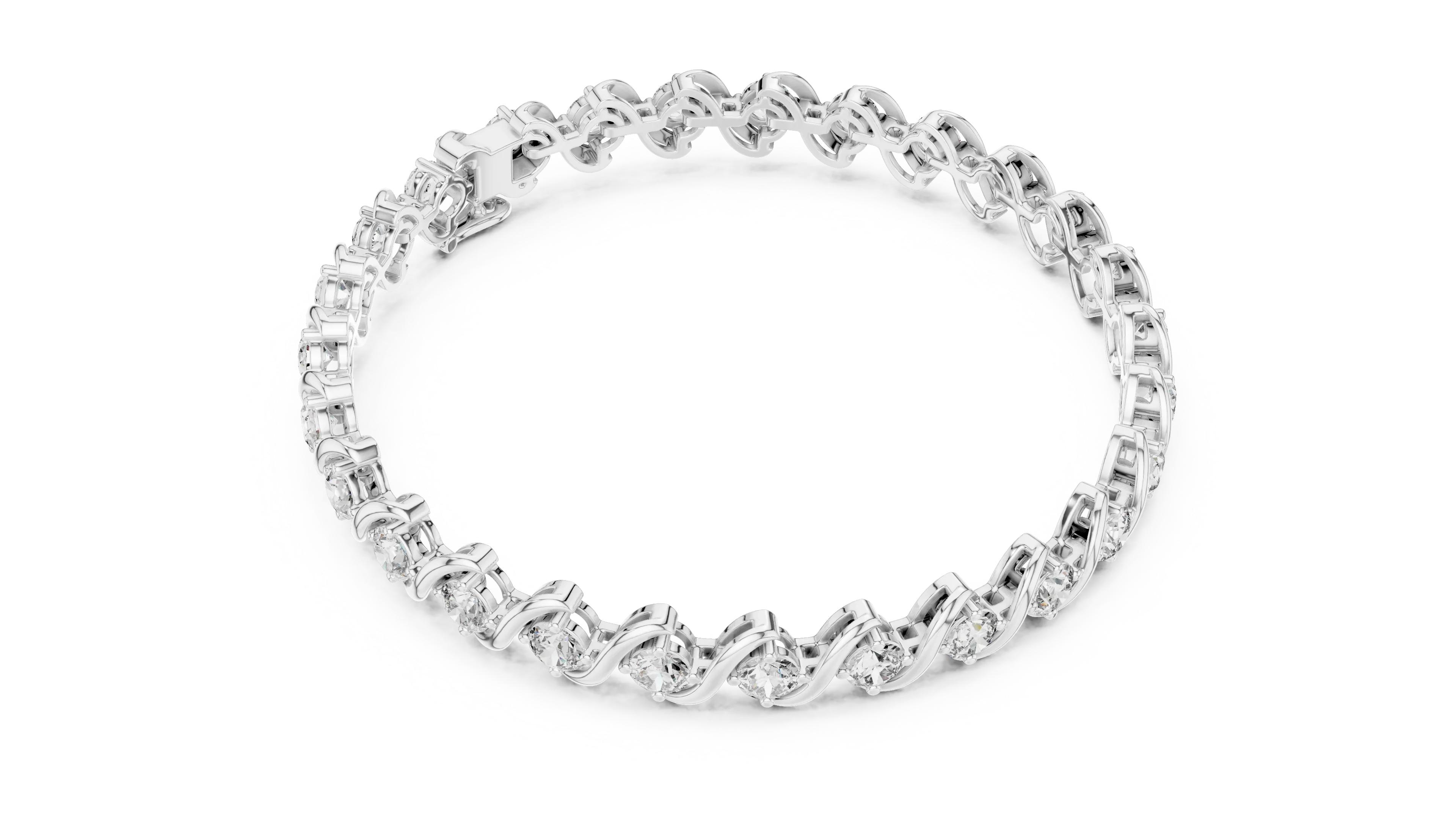 Infinity Twist Round Diamond Bracelet