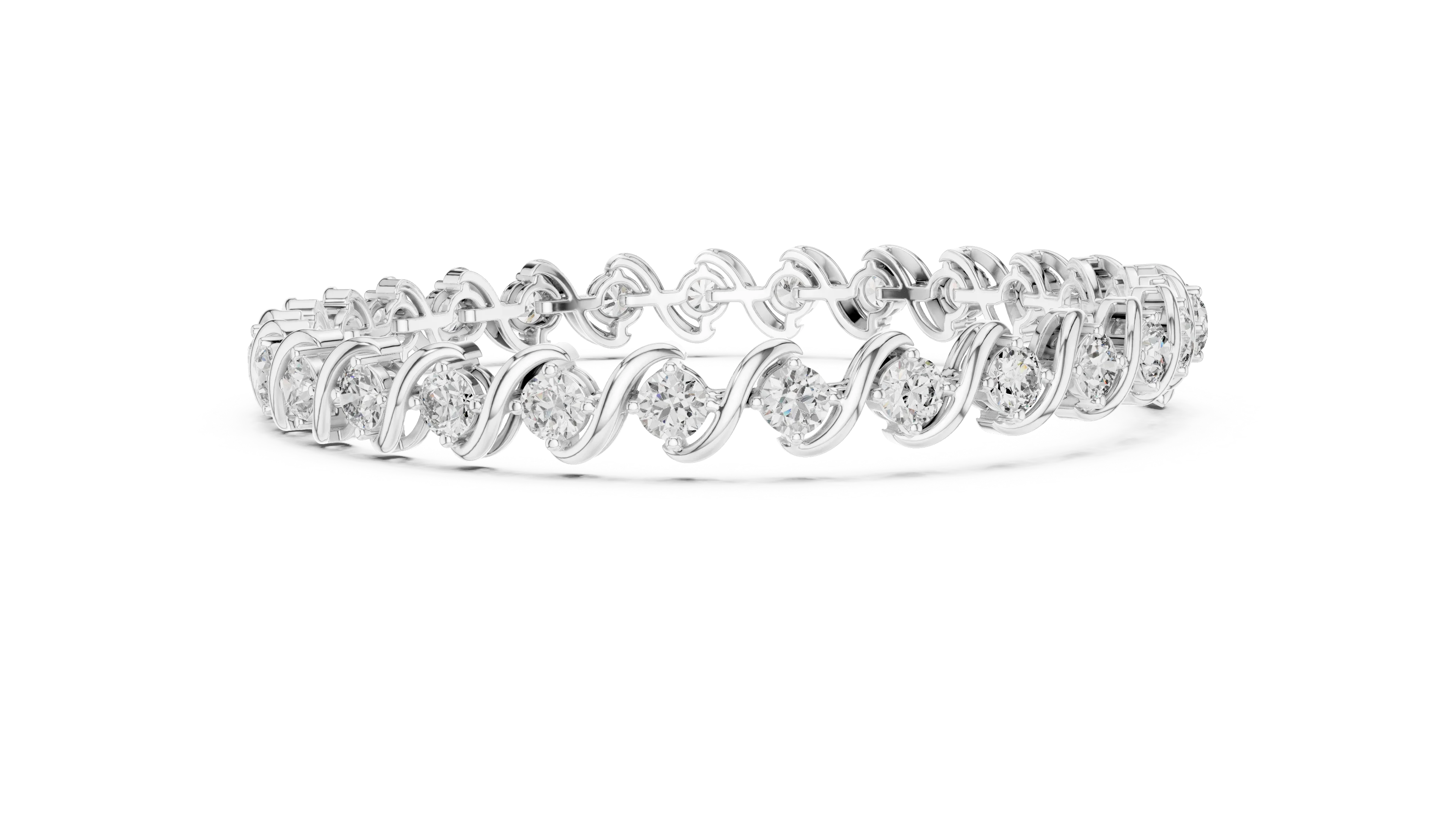 Infinity Twist Round Diamond Bracelet
