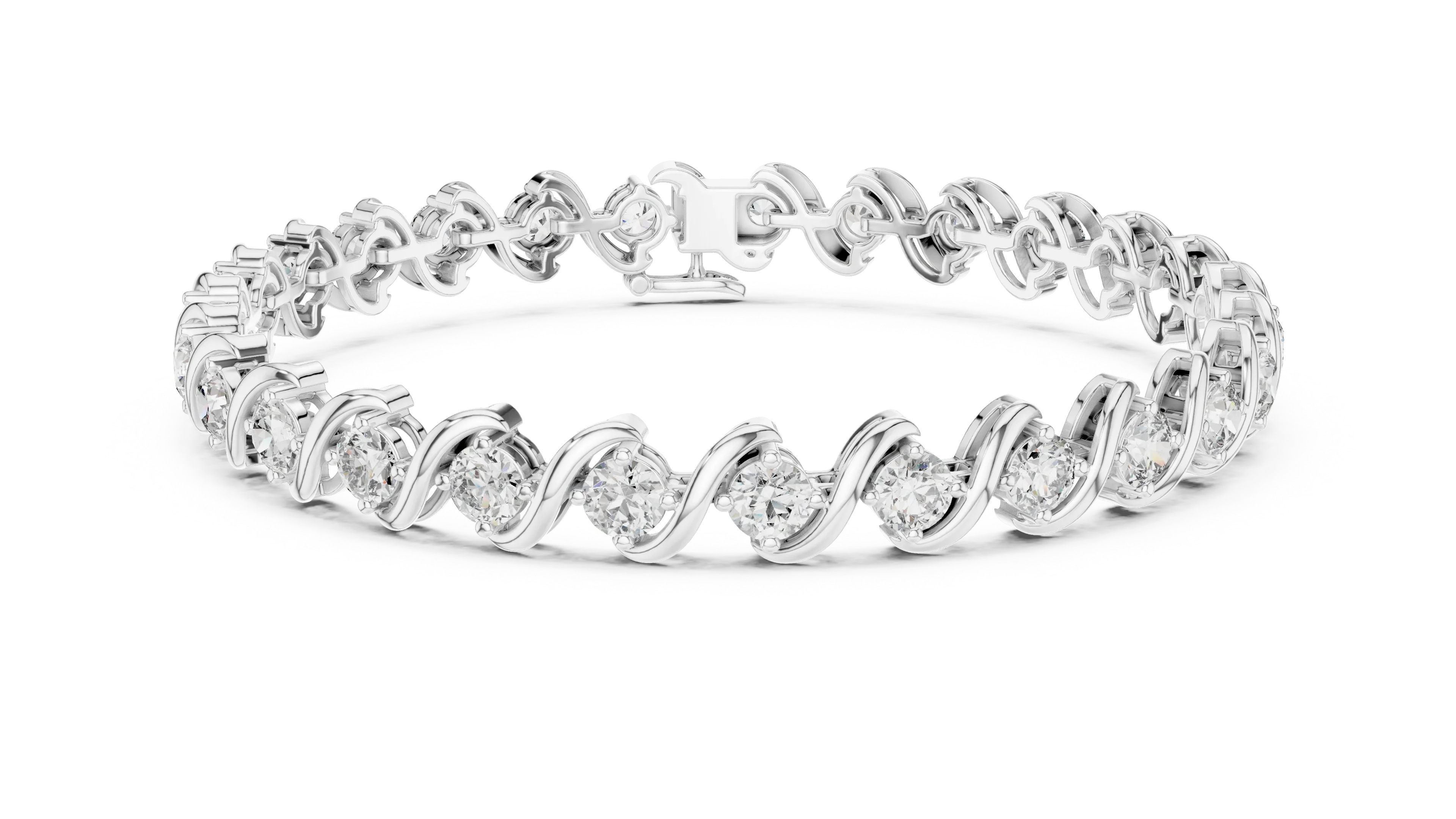 Infinity Twist Round Diamond Bracelet