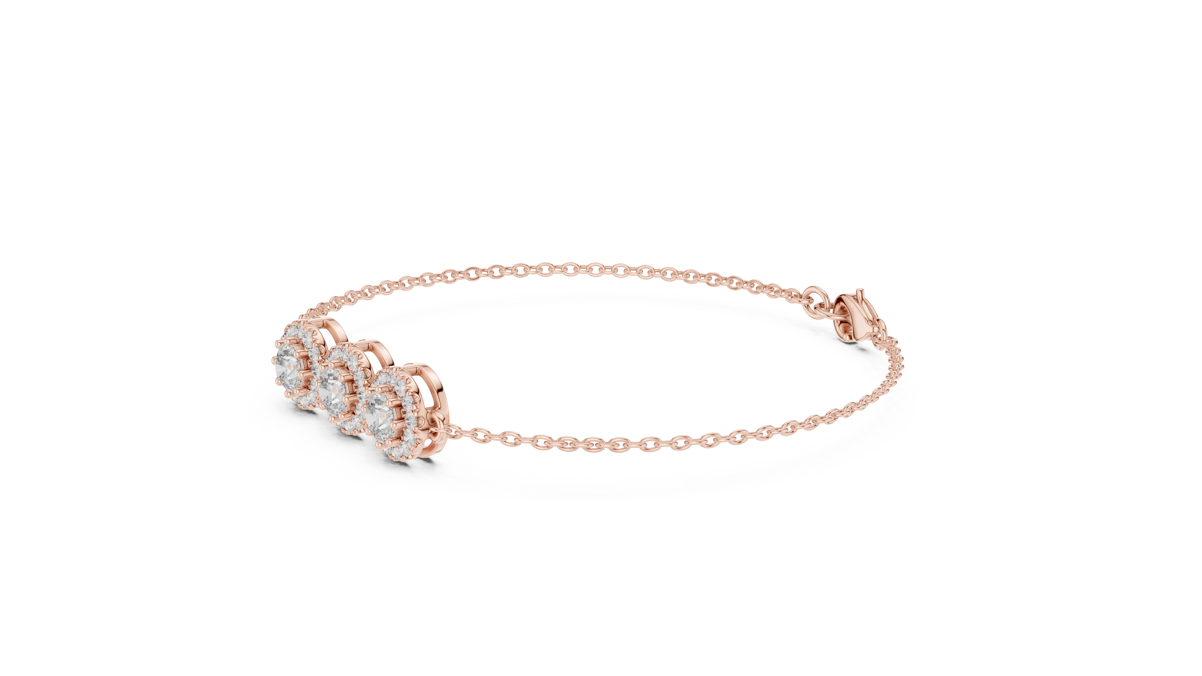 Trinity Halo Grace Diamond Bracelet