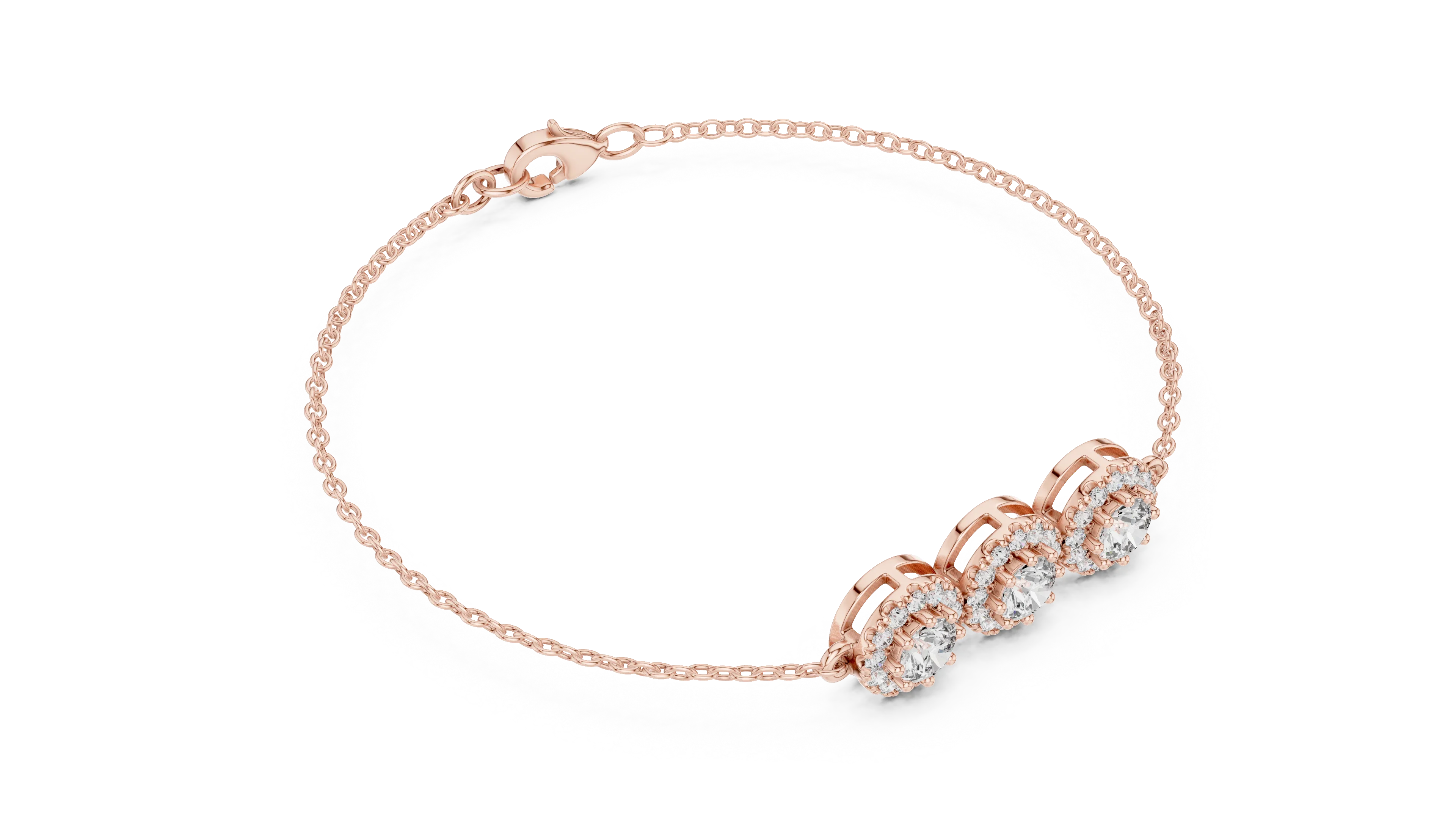 Trinity Halo Grace Diamond Bracelet