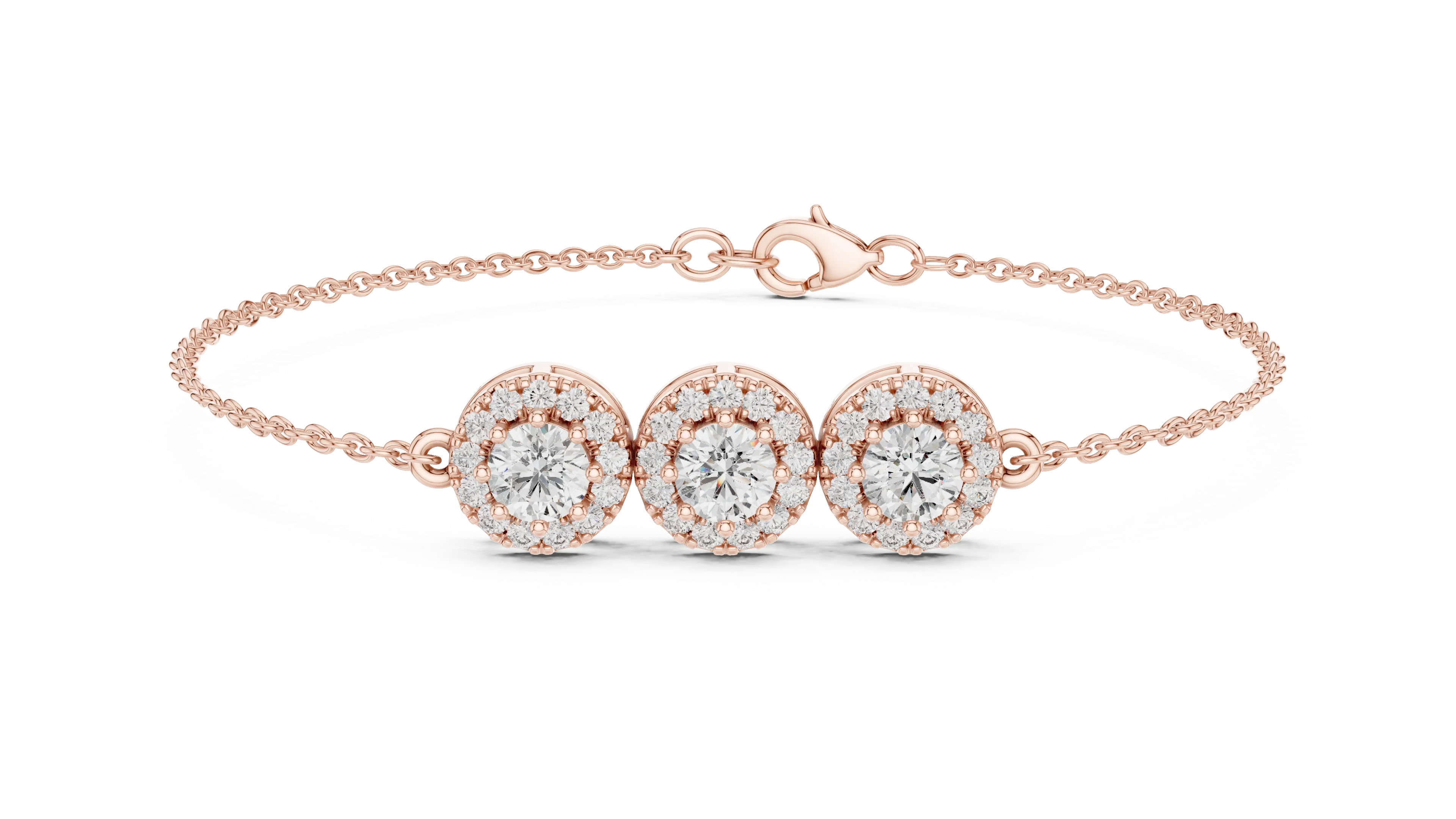 Trinity Halo Grace Diamond Bracelet