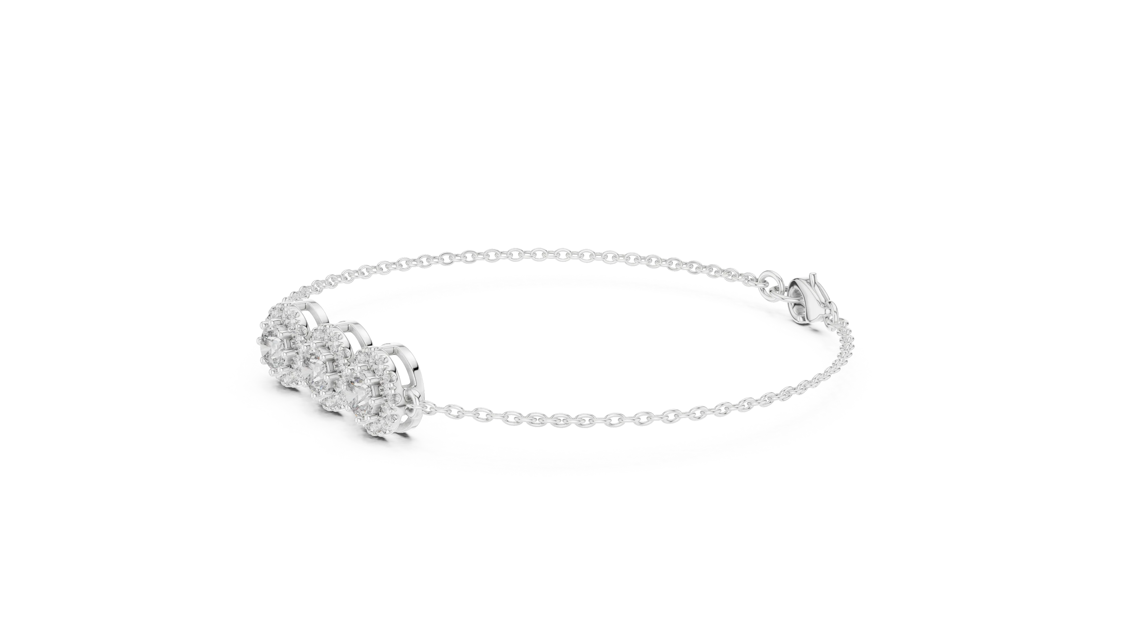 Trinity Halo Grace Diamond Bracelet