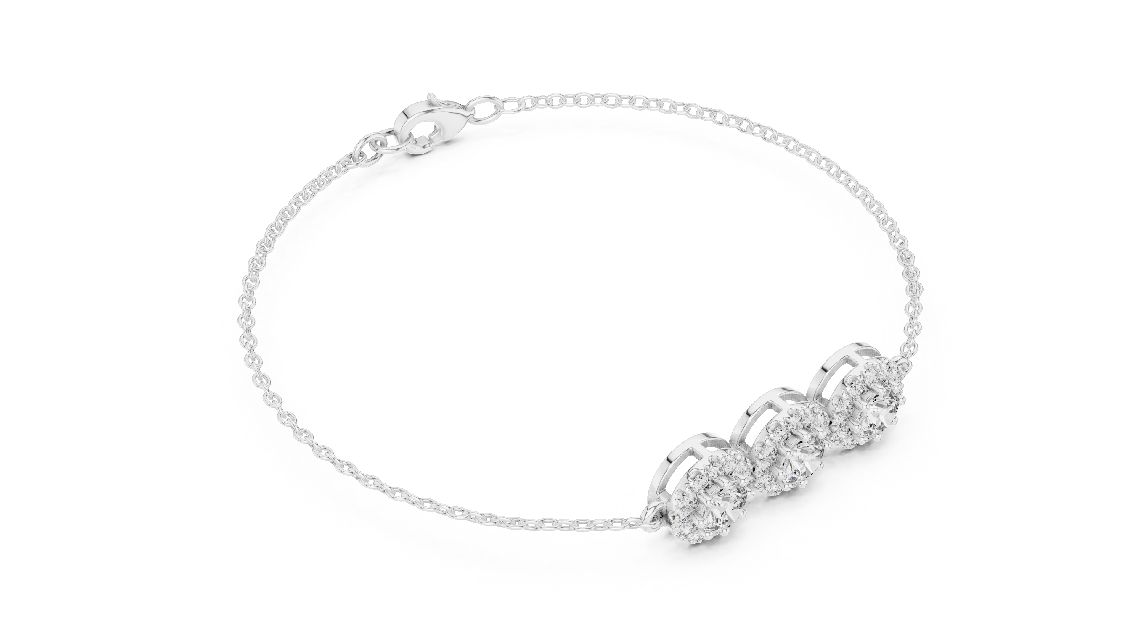 Trinity Halo Grace Diamond Bracelet