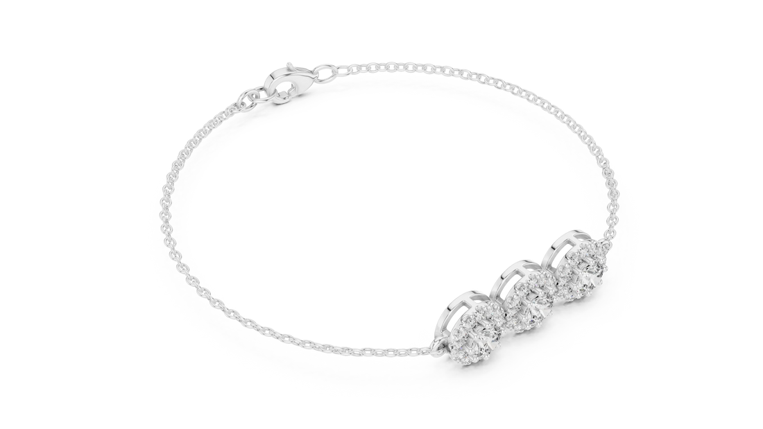 Trinity Halo Grace Diamond Bracelet