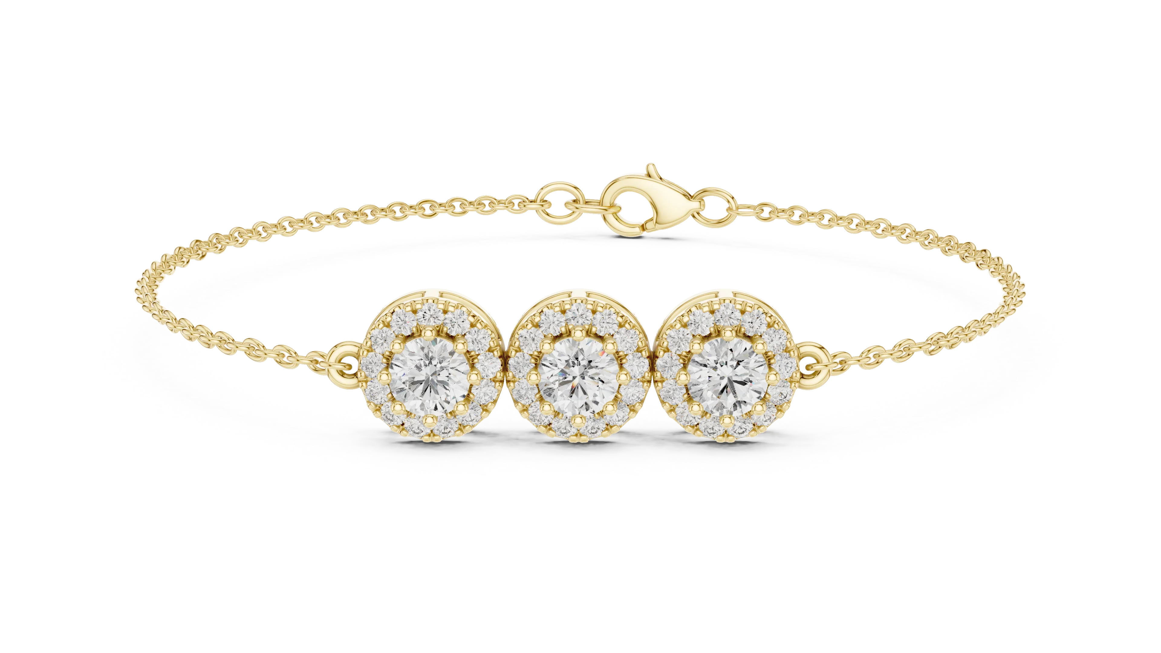 Trinity Halo Grace Diamond Bracelet