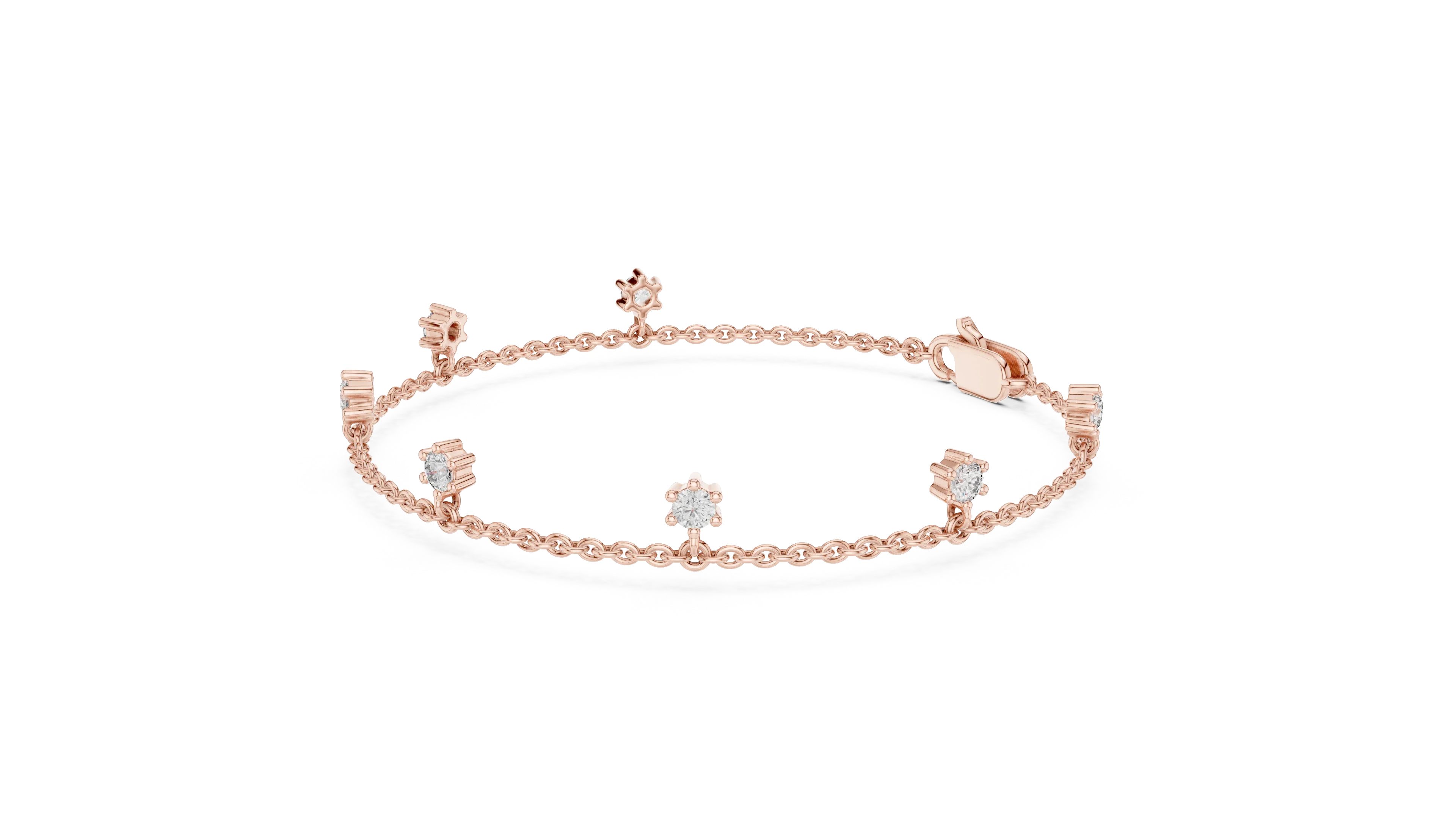 Celeste Station Diamond Chain Bracelet