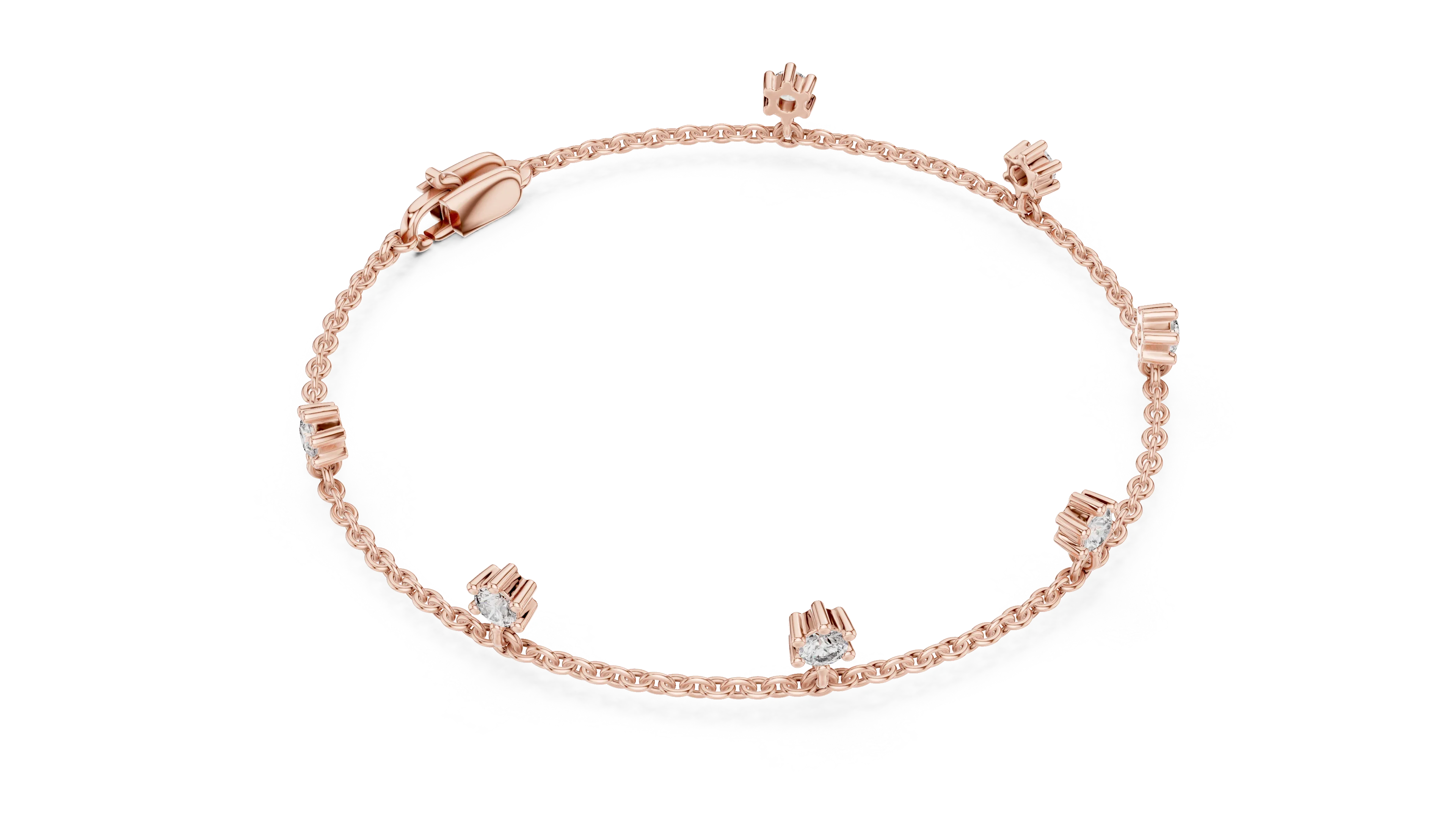 Celeste Station Diamond Chain Bracelet