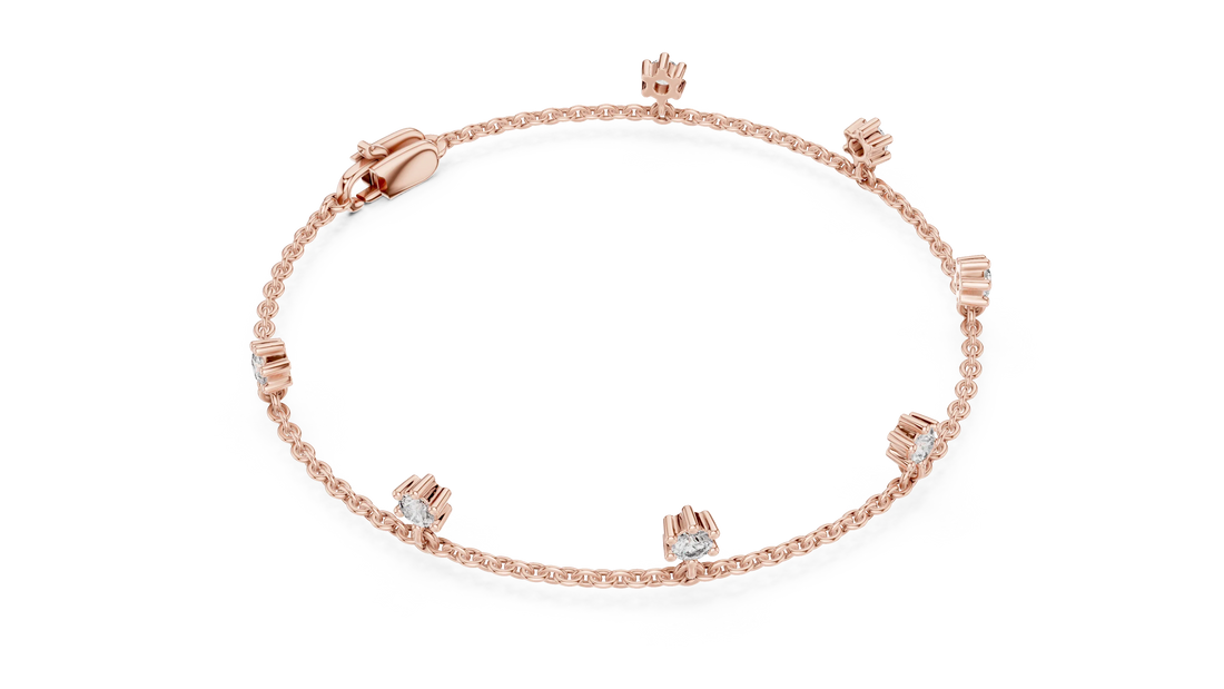 Celeste Station Diamond Chain Bracelet