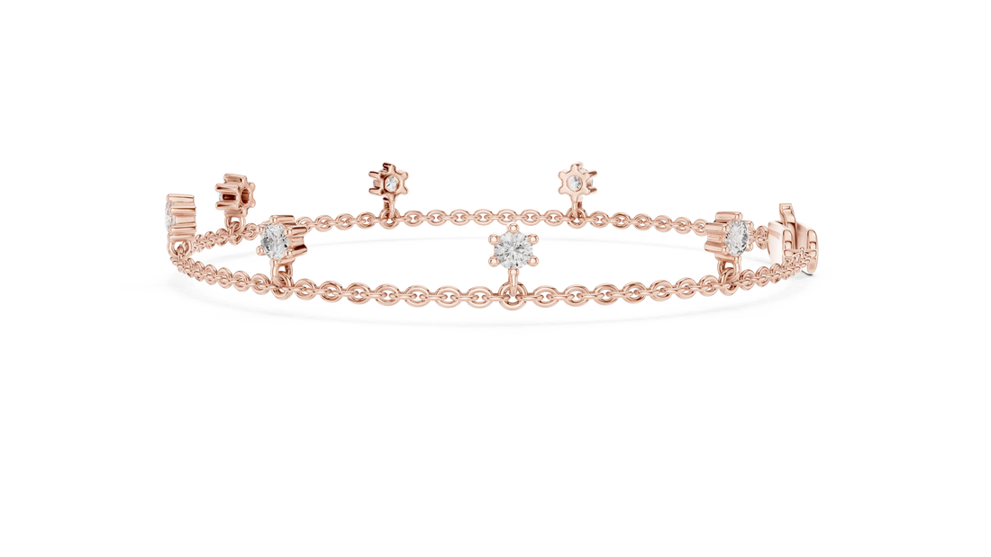 Celeste Station Diamond Chain Bracelet
