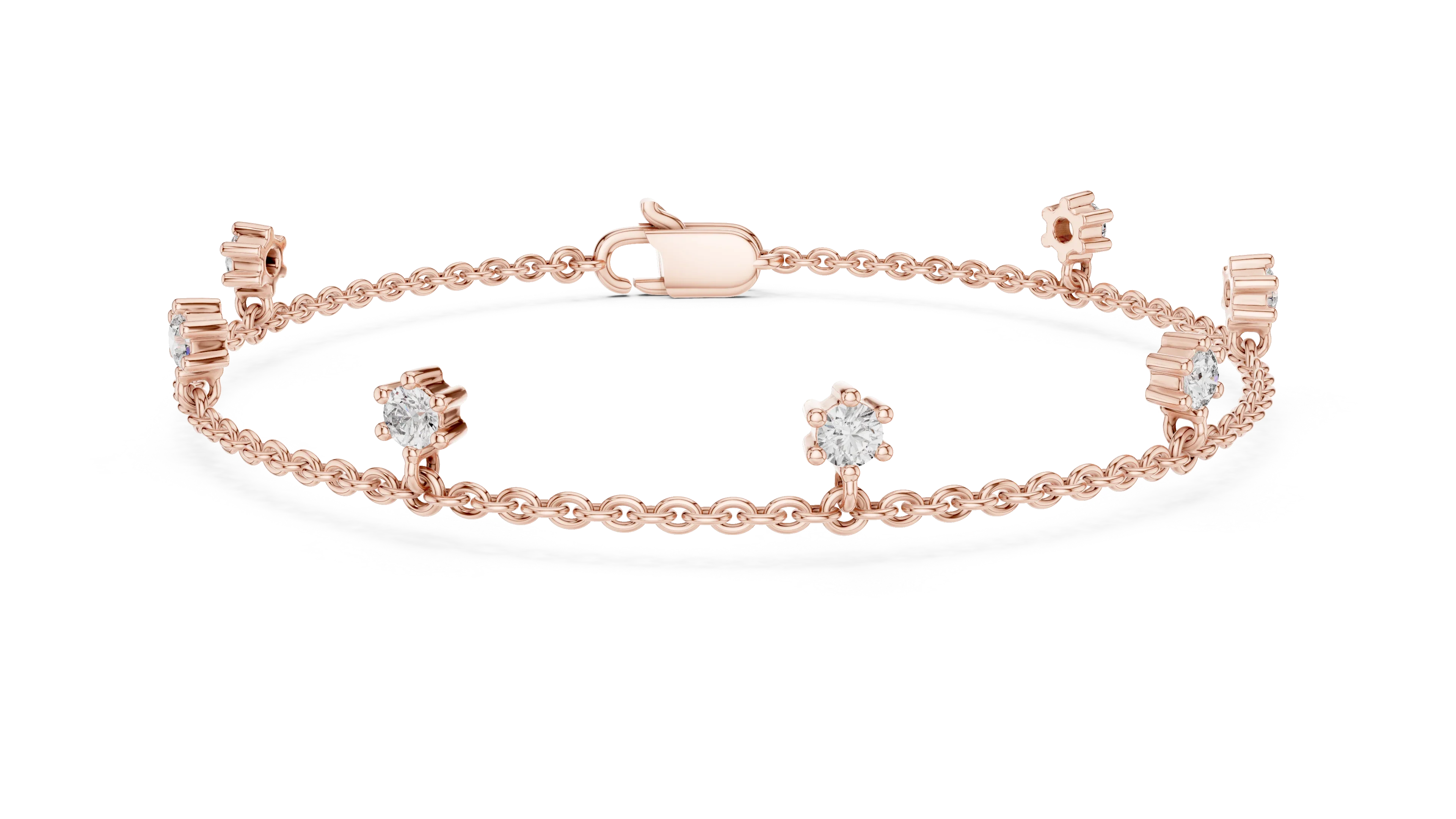 Celeste Station Diamond Chain Bracelet