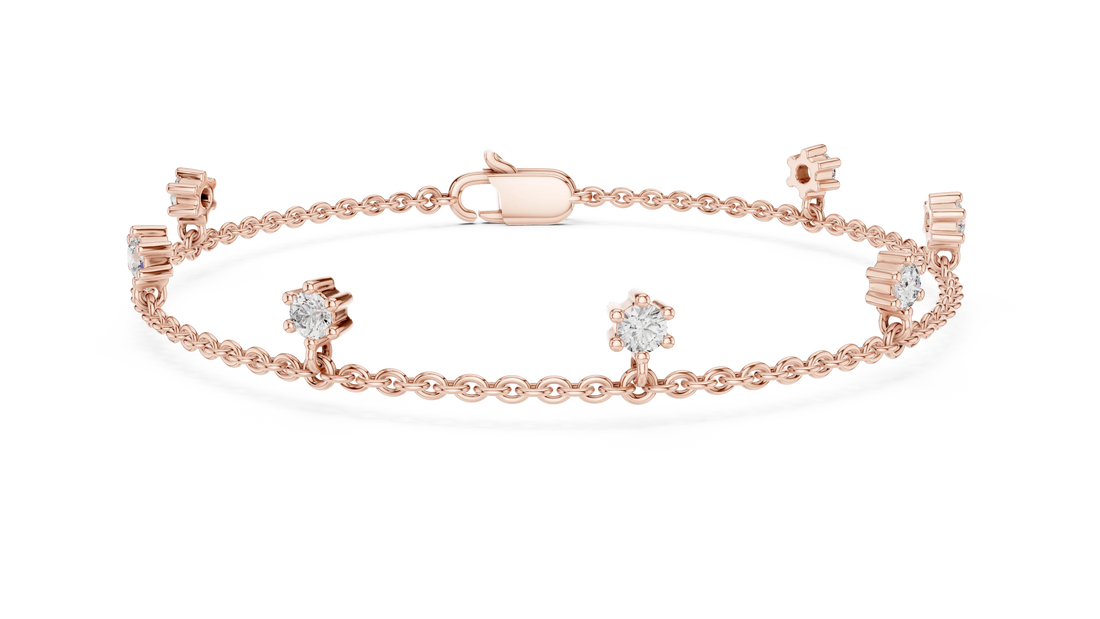 Celeste Station Diamond Chain Bracelet