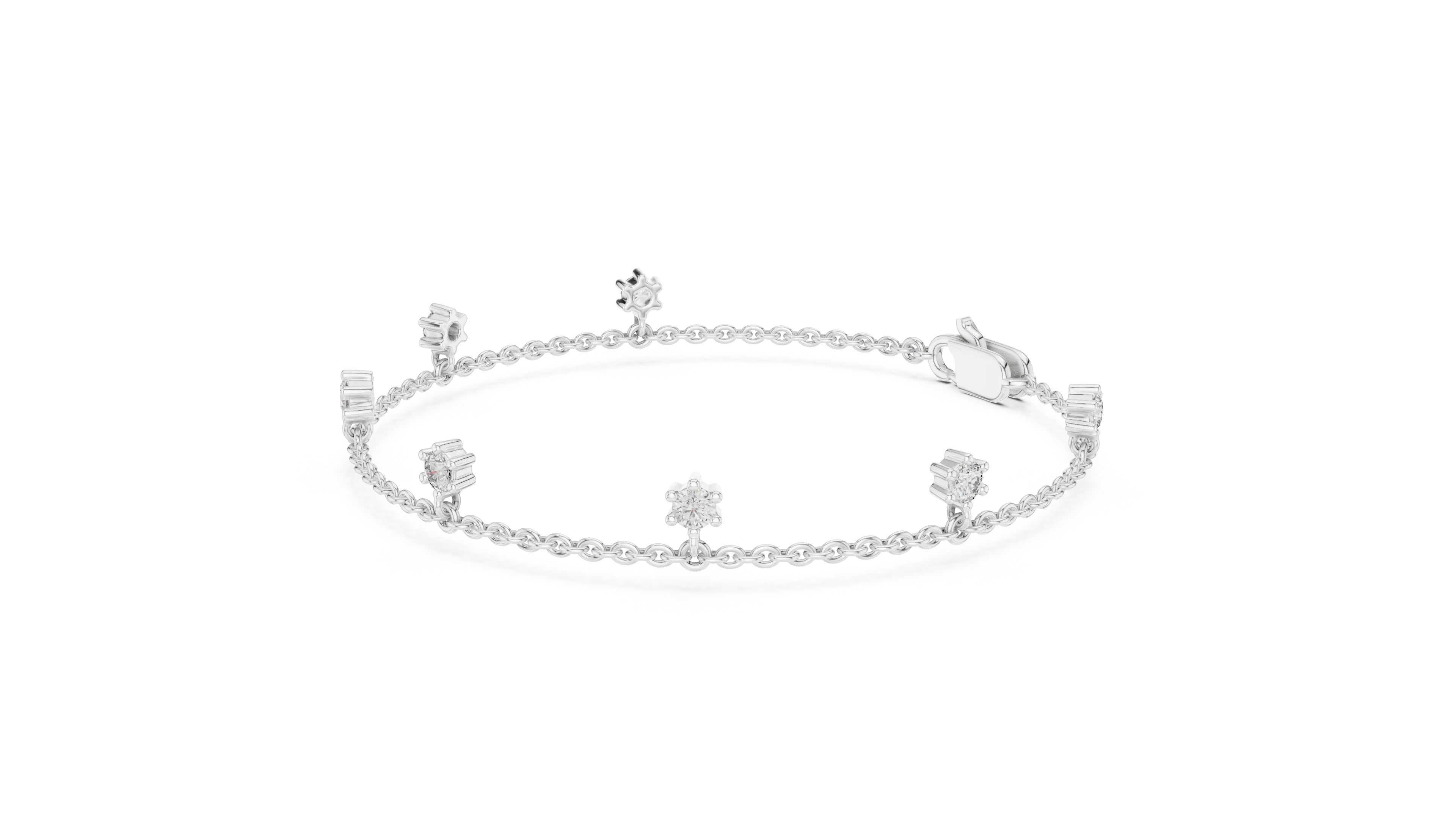 Celeste Station Diamond Chain Bracelet