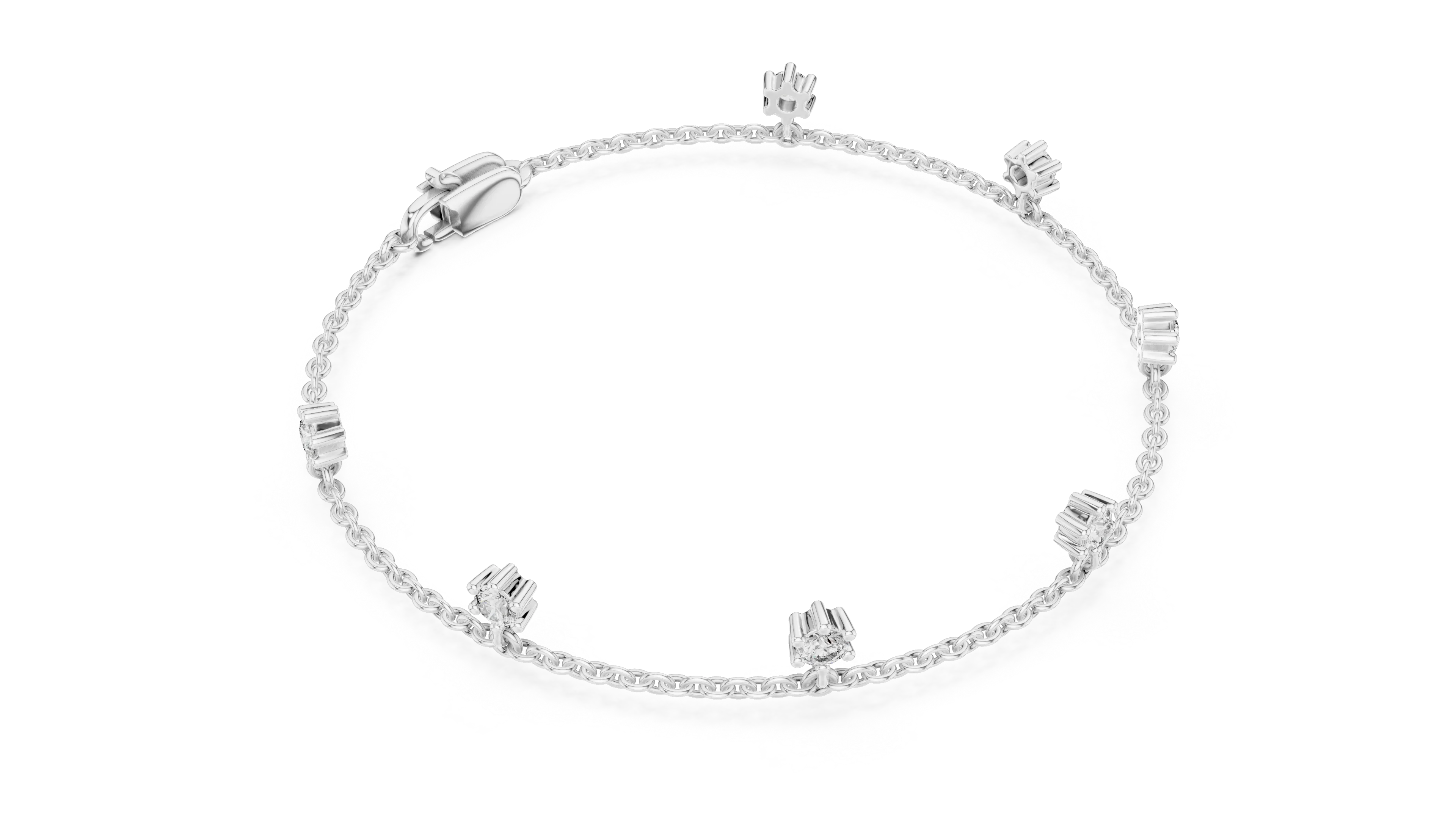Celeste Station Diamond Chain Bracelet
