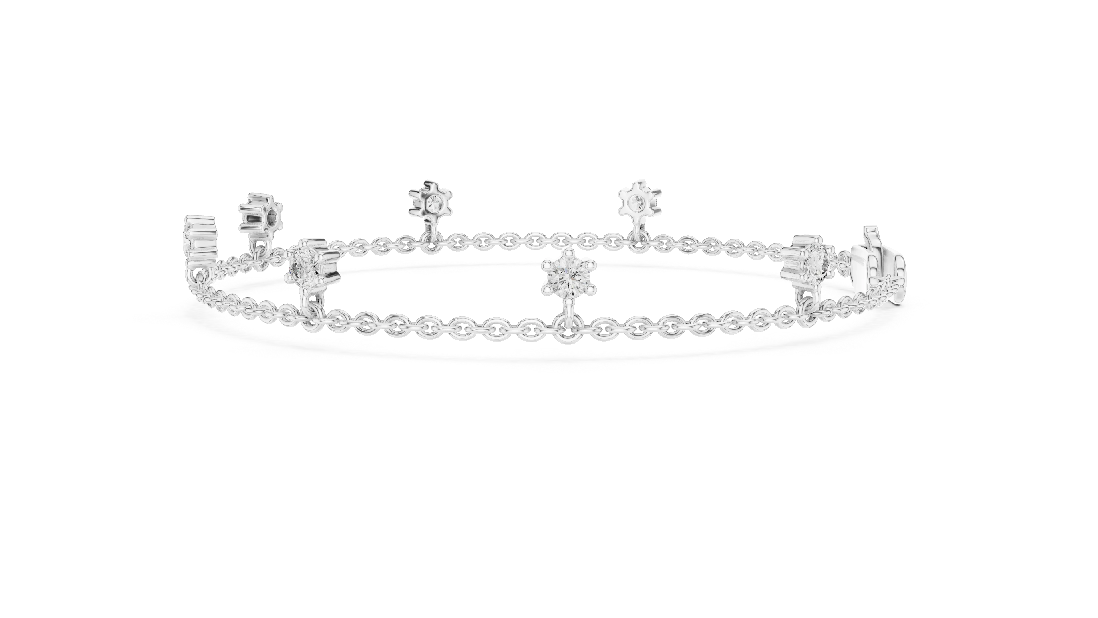 Celeste Station Diamond Chain Bracelet