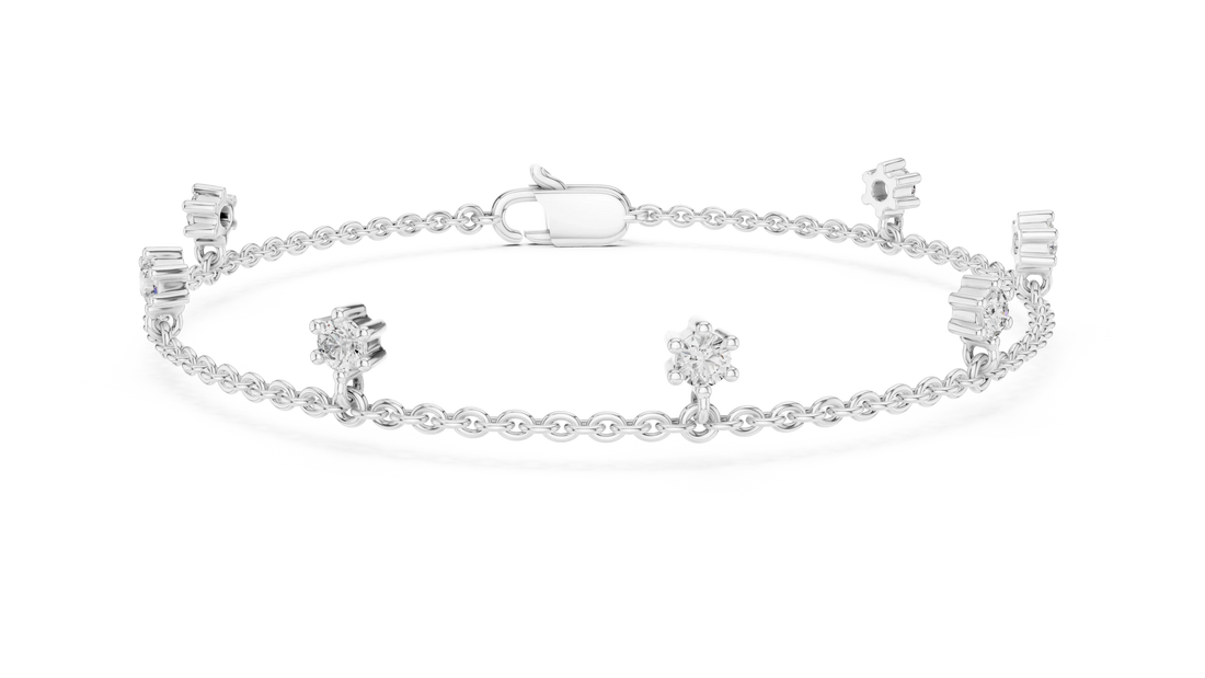 Celeste Station Diamond Chain Bracelet