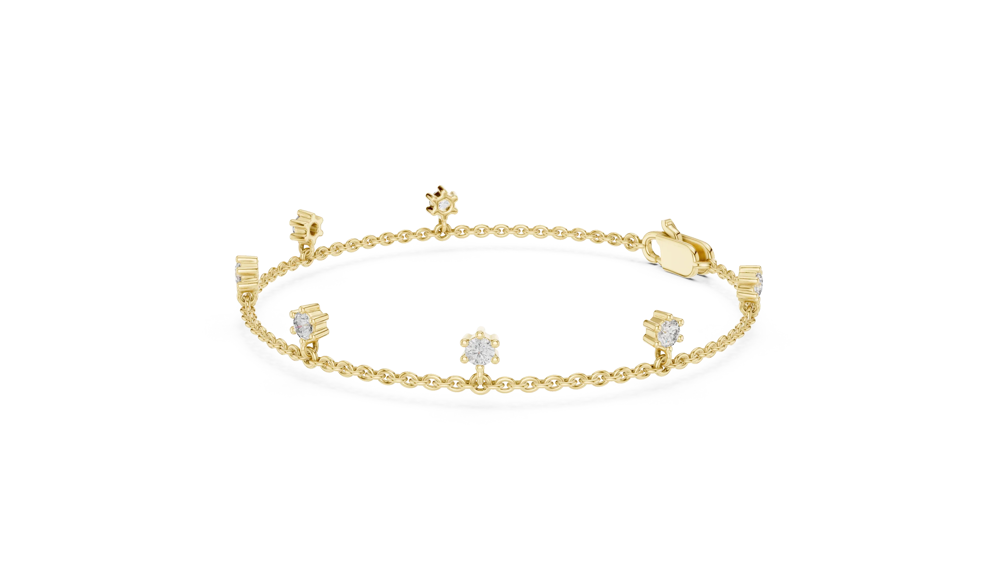 Celeste Station Diamond Chain Bracelet
