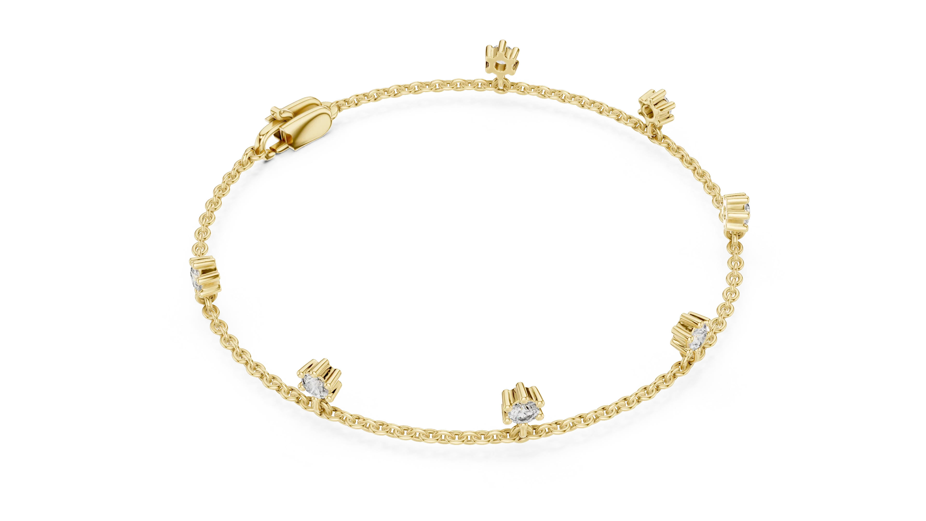 Celeste Station Diamond Chain Bracelet