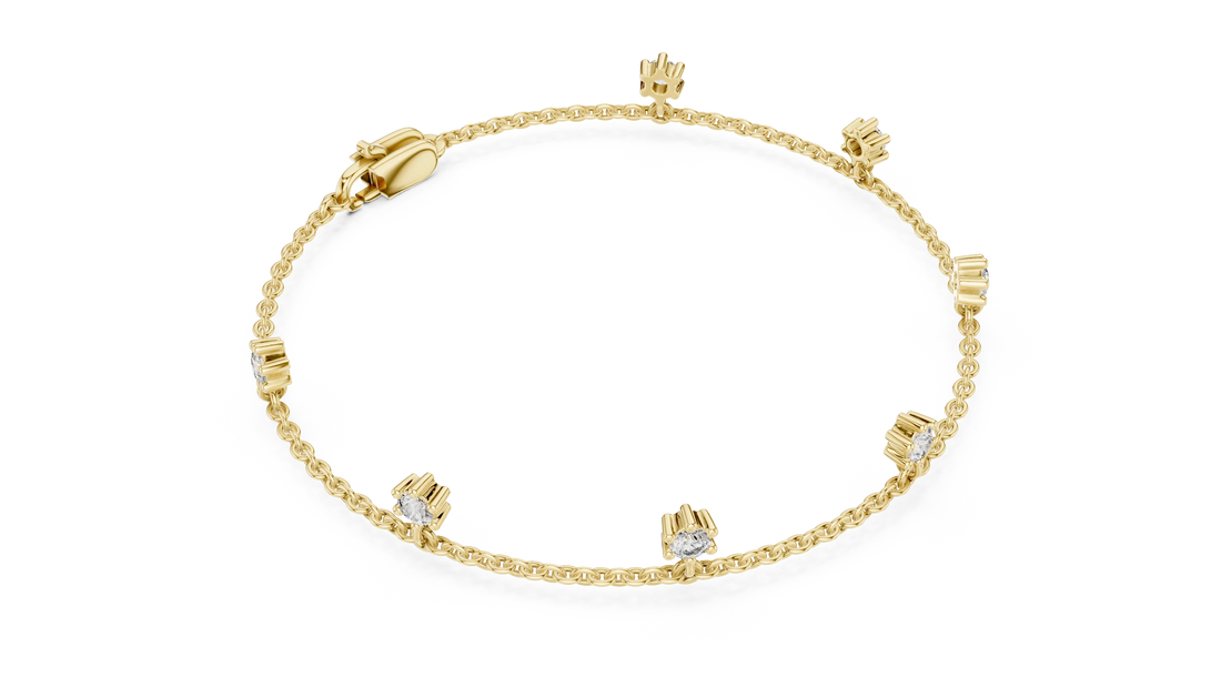 Celeste Station Diamond Chain Bracelet