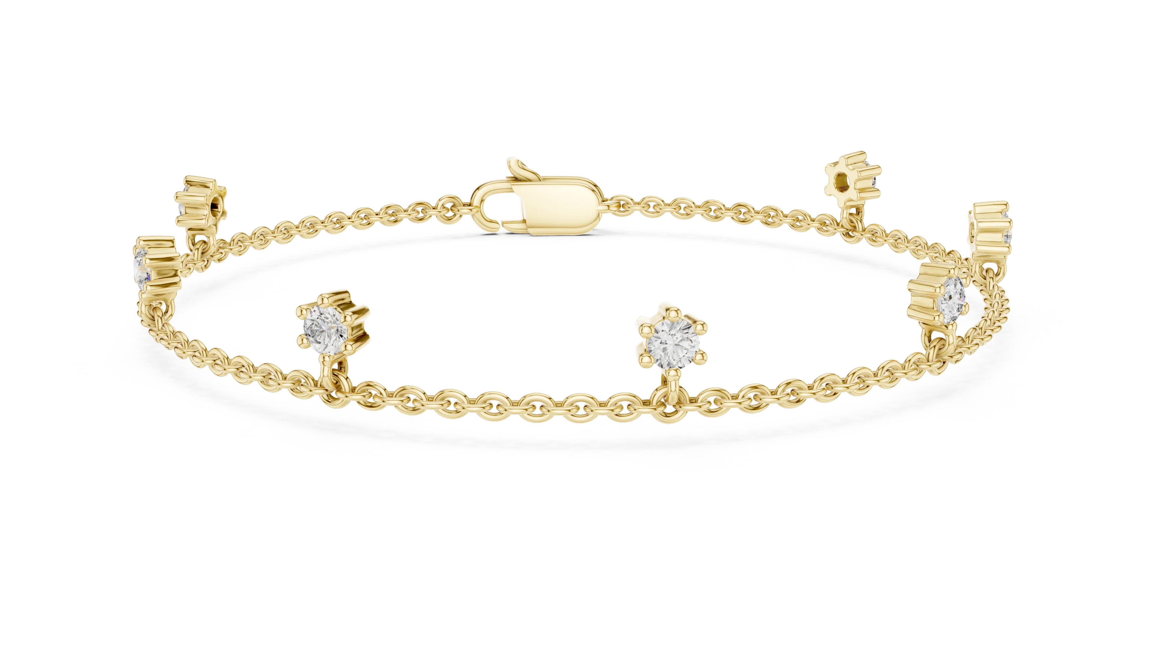 Celeste Station Diamond Chain Bracelet
