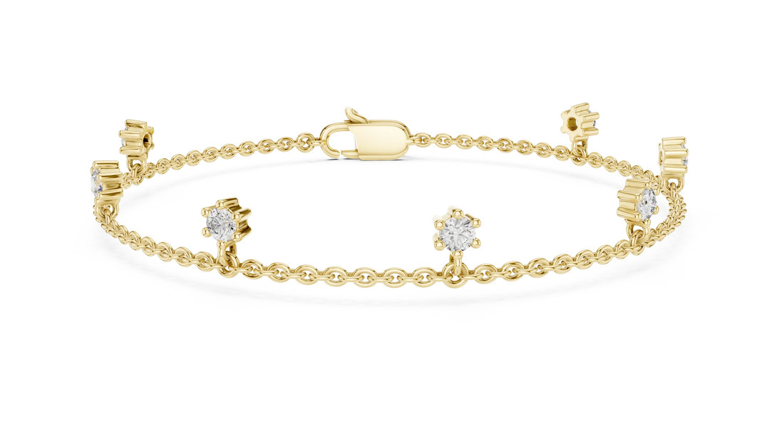 Celeste Station Diamond Chain Bracelet
