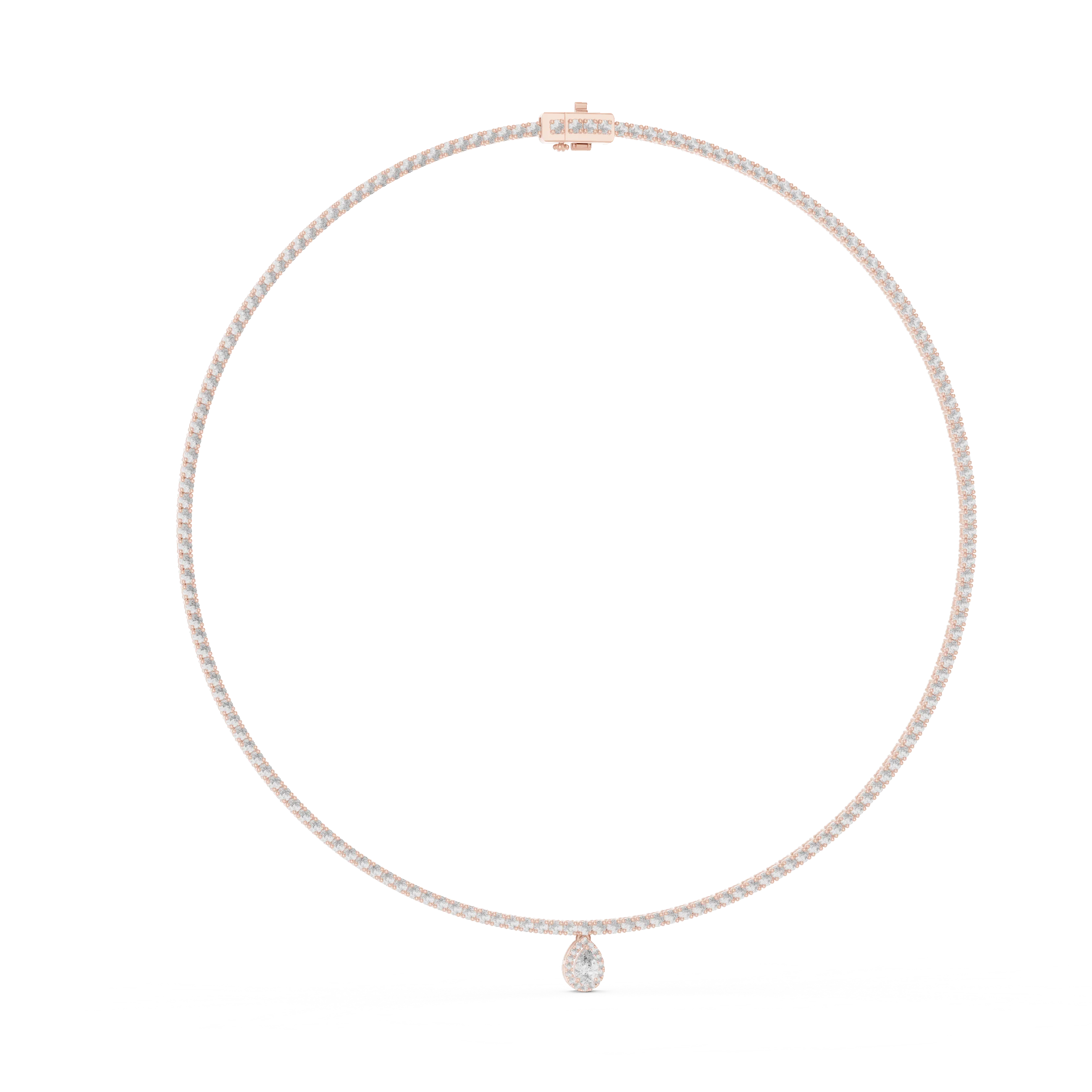 Pear Drop Diamond Tennis Necklace