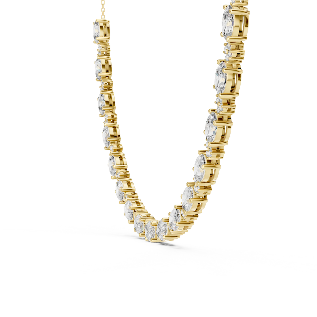 Oval Diamond Tennis Necklace