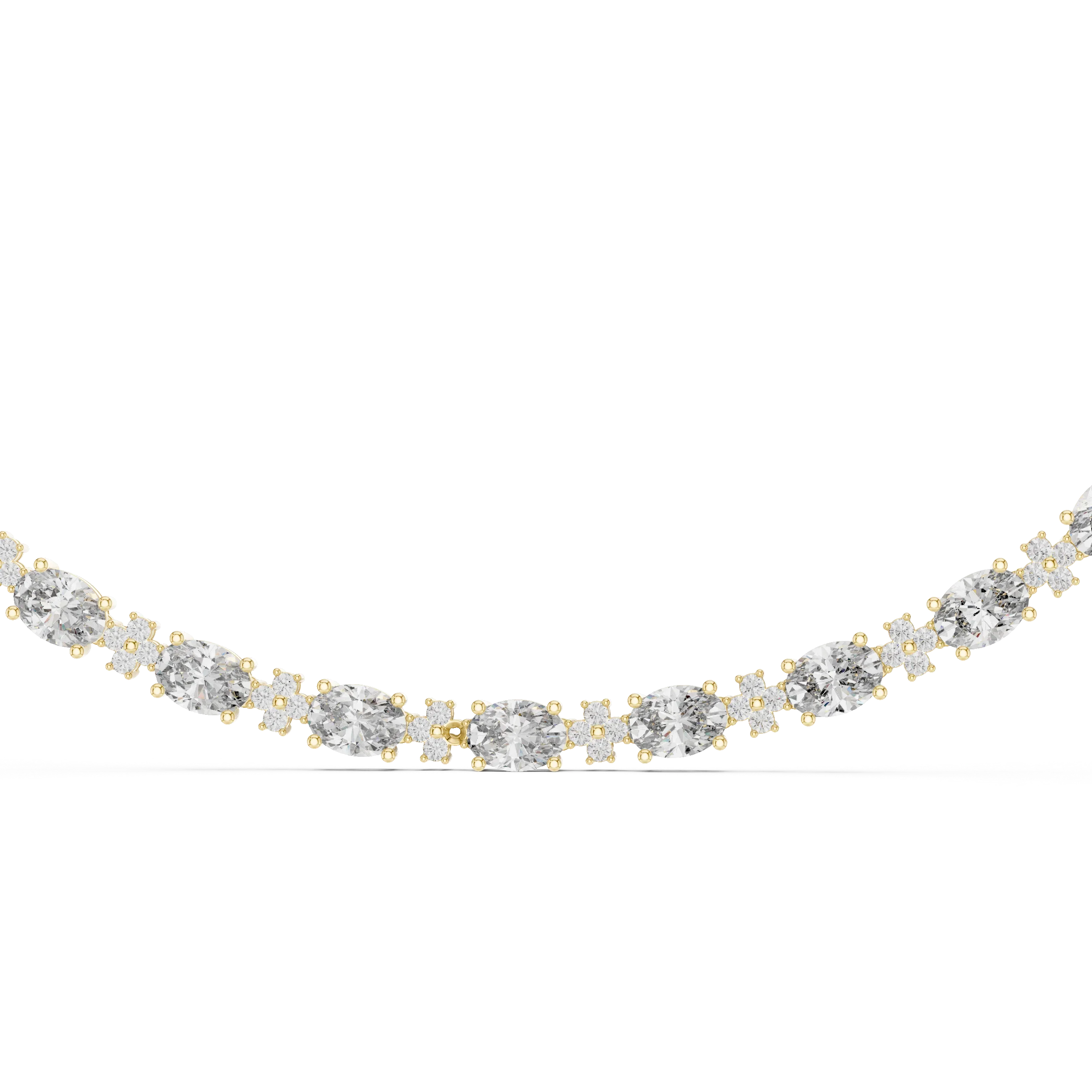 Oval Diamond Tennis Necklace