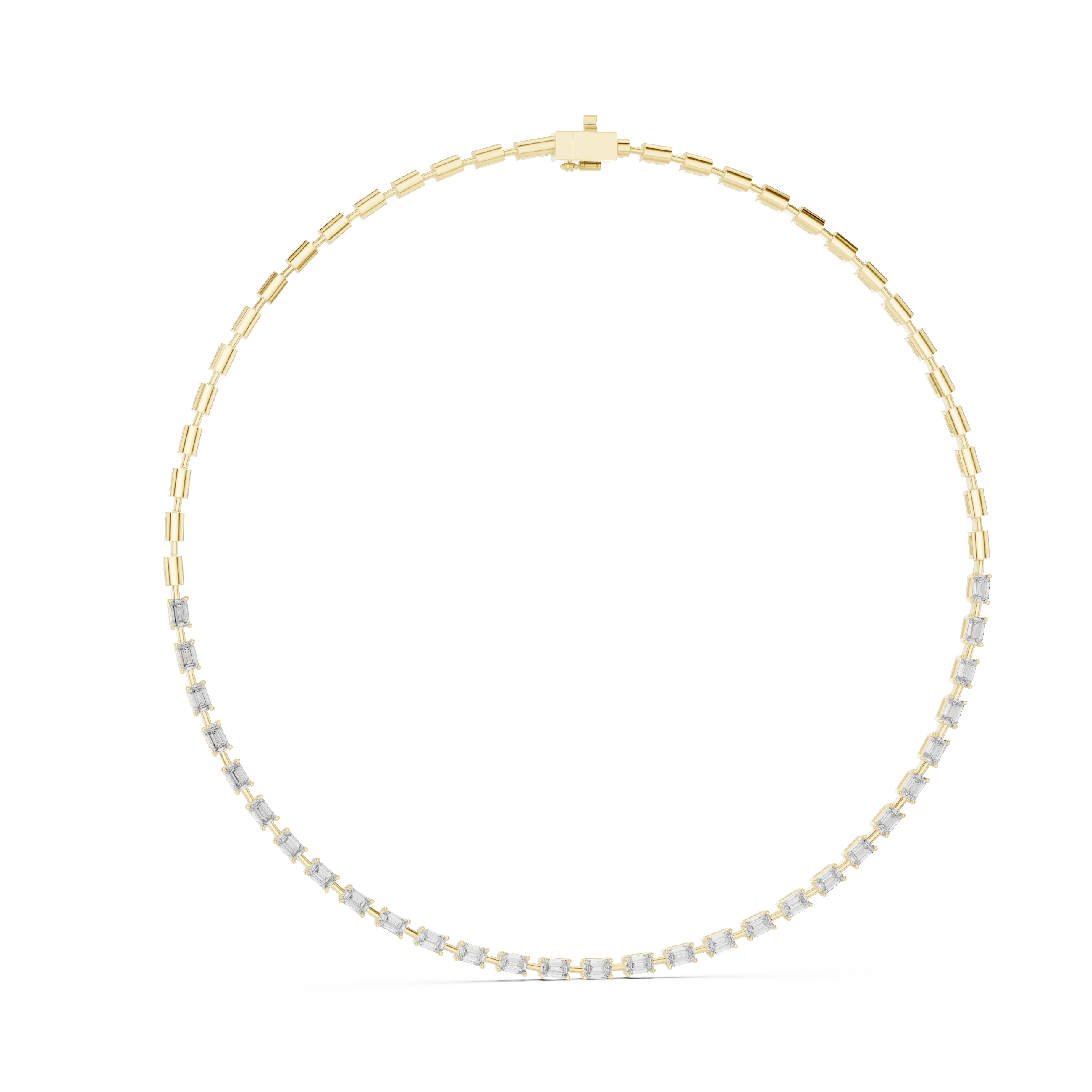 Emerald Diamond Tennis Necklace