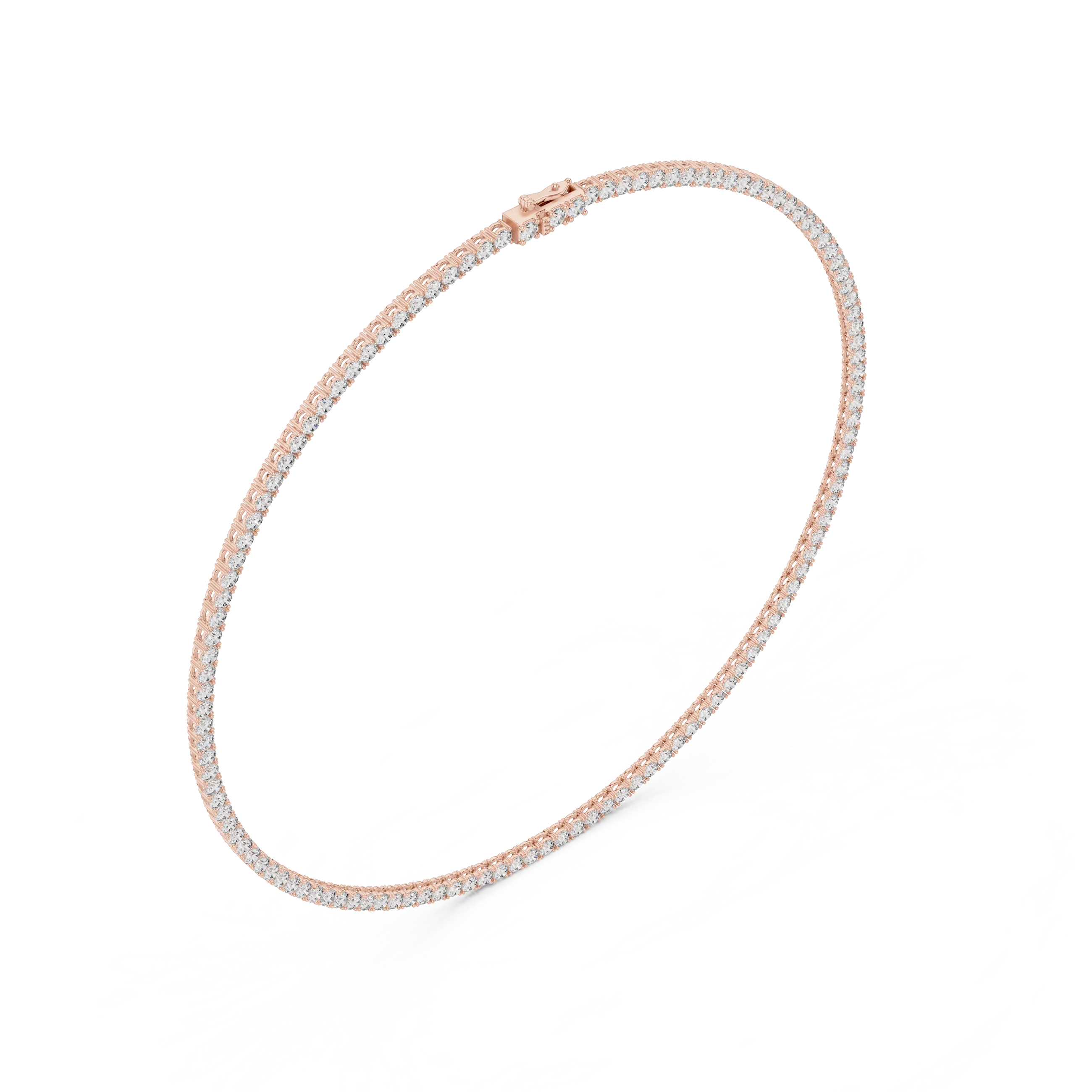 Round Diamond Tennis Necklace