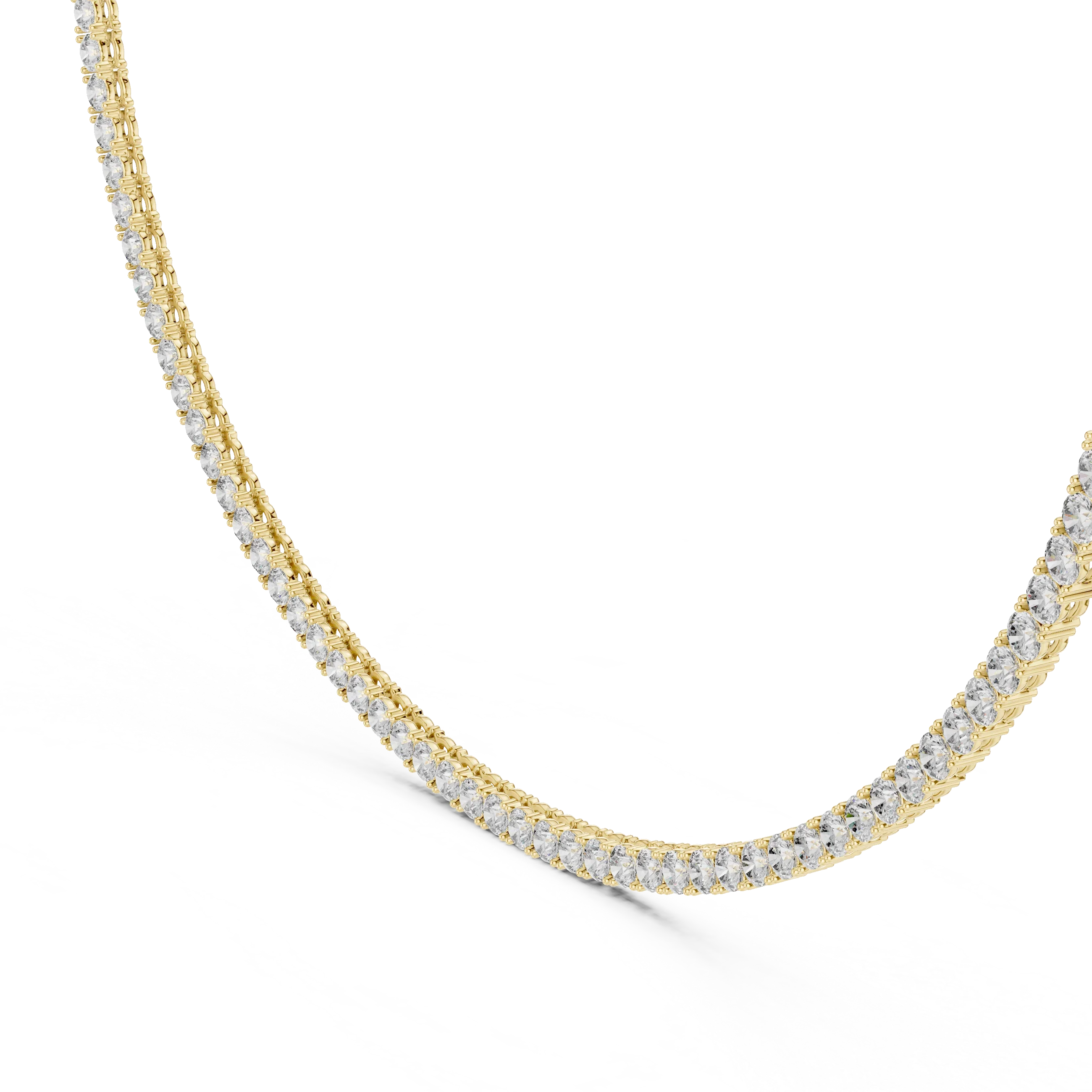 Round Diamond Tennis Necklace
