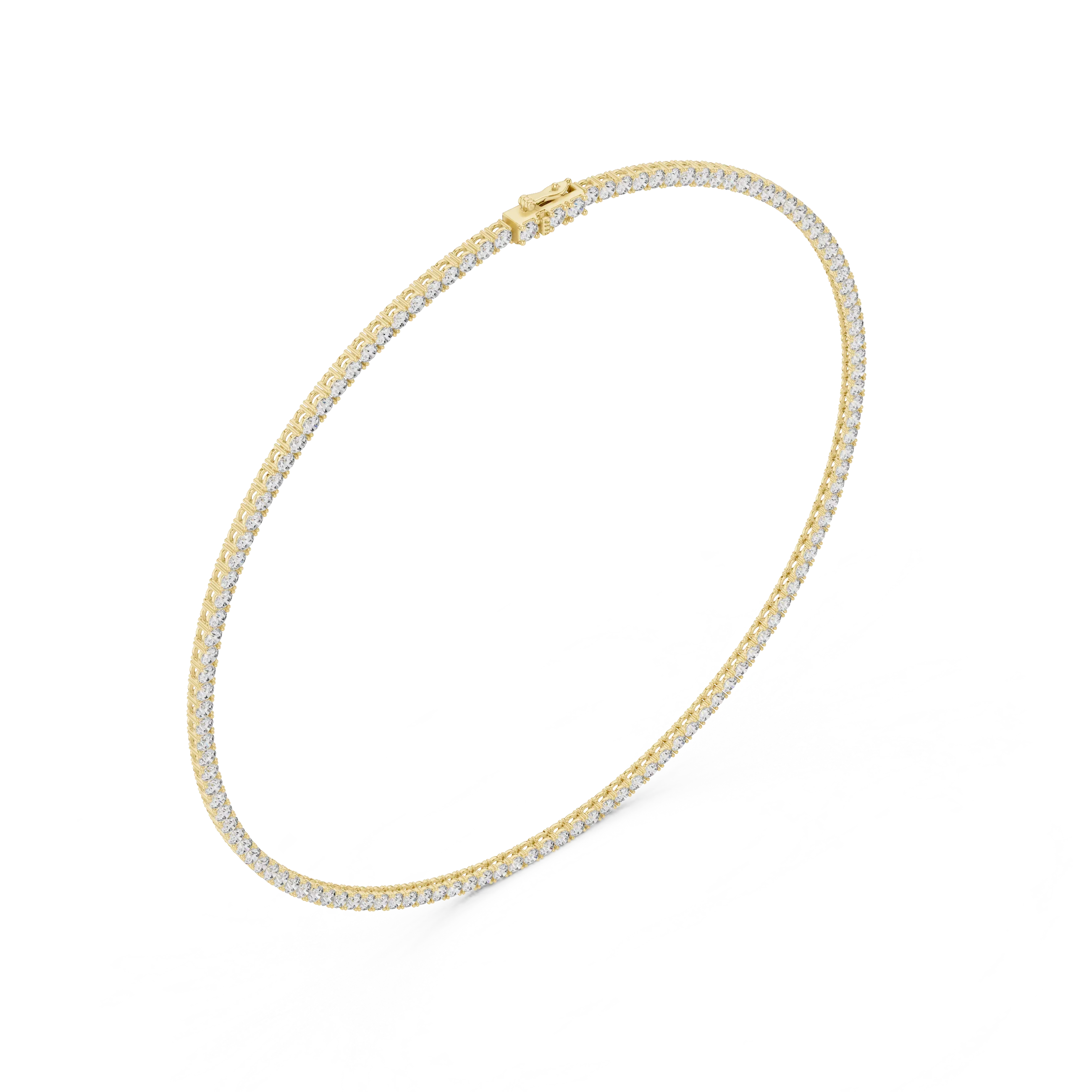 Round Diamond Tennis Necklace