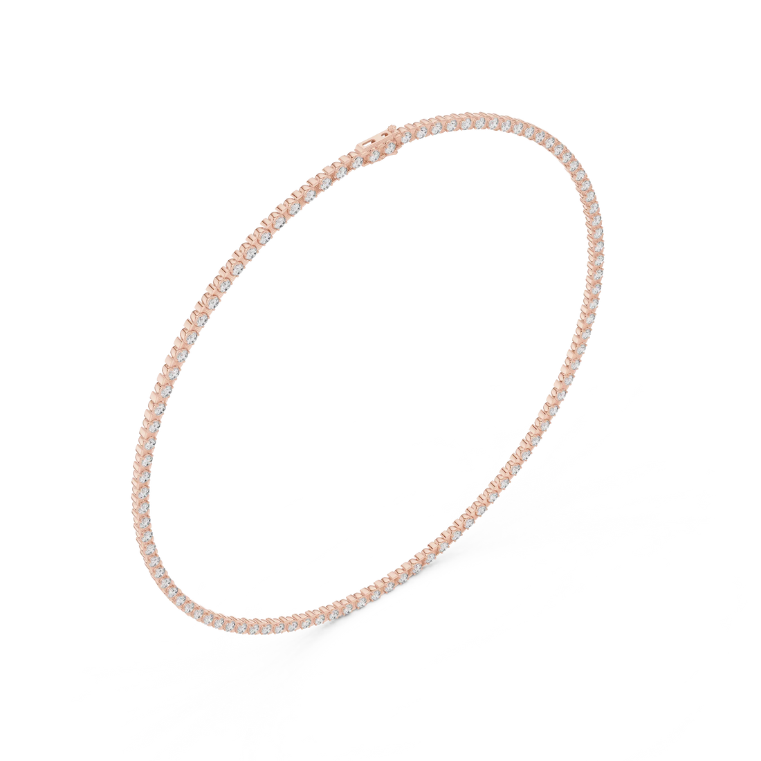 Round Cut Diamond Tennis Necklace