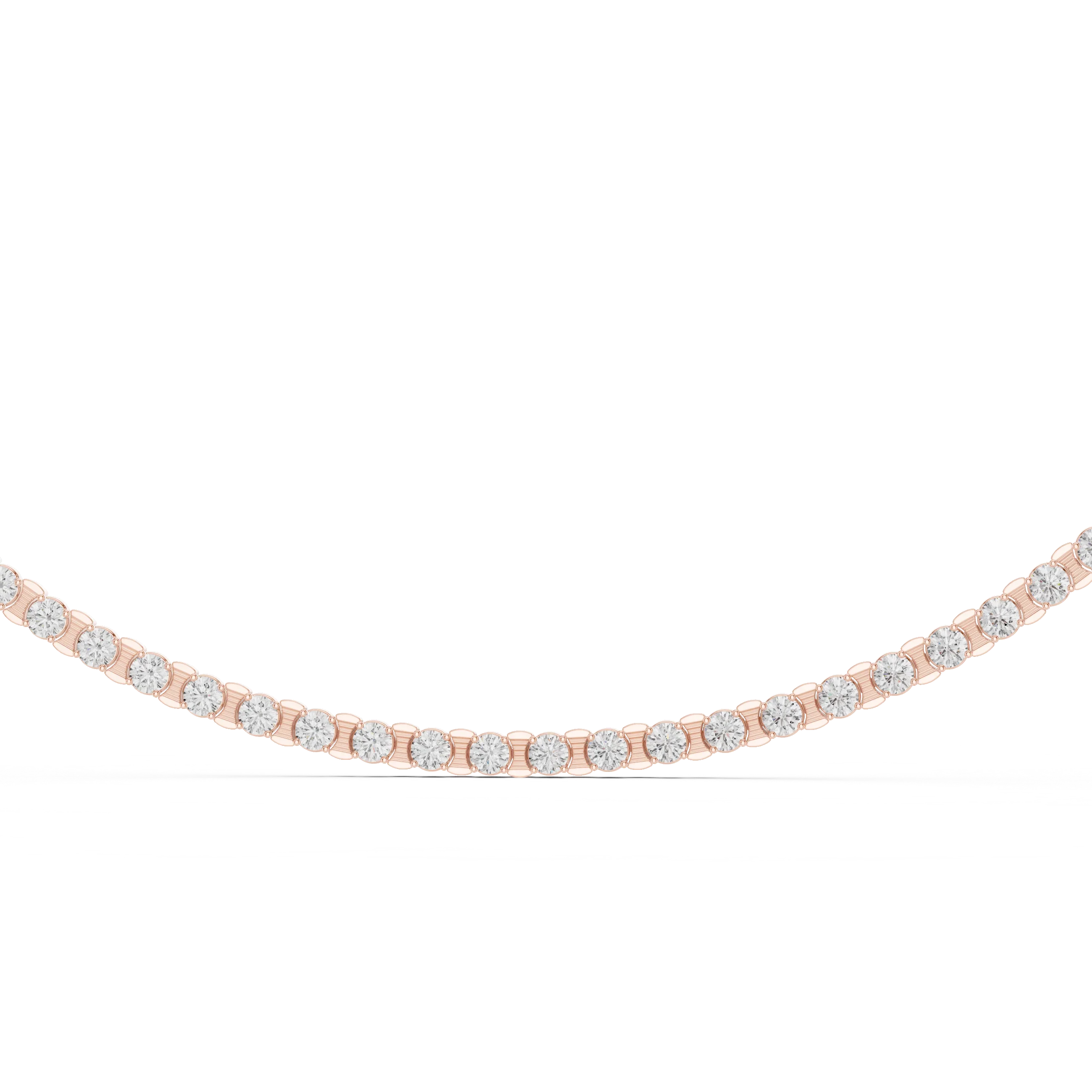 Round Cut Diamond Tennis Necklace