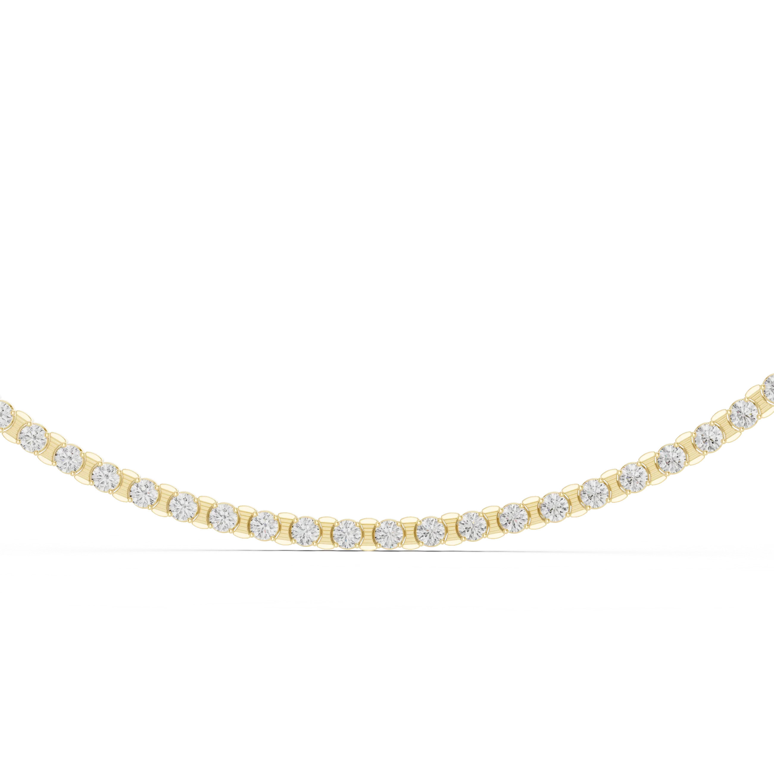 Round Cut Diamond Tennis Necklace
