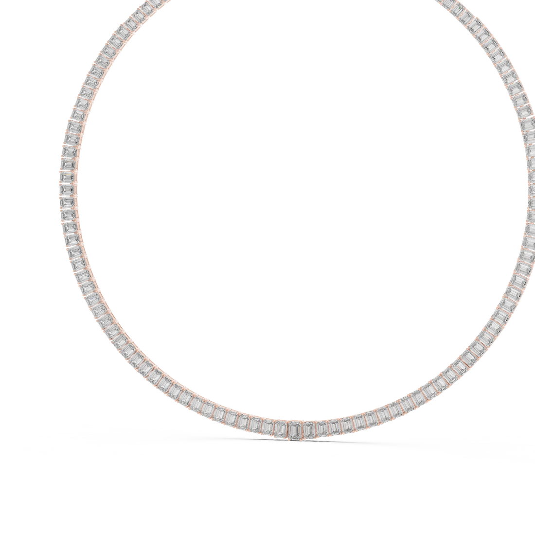 Emerald-Cut Diamond Tennis Necklace