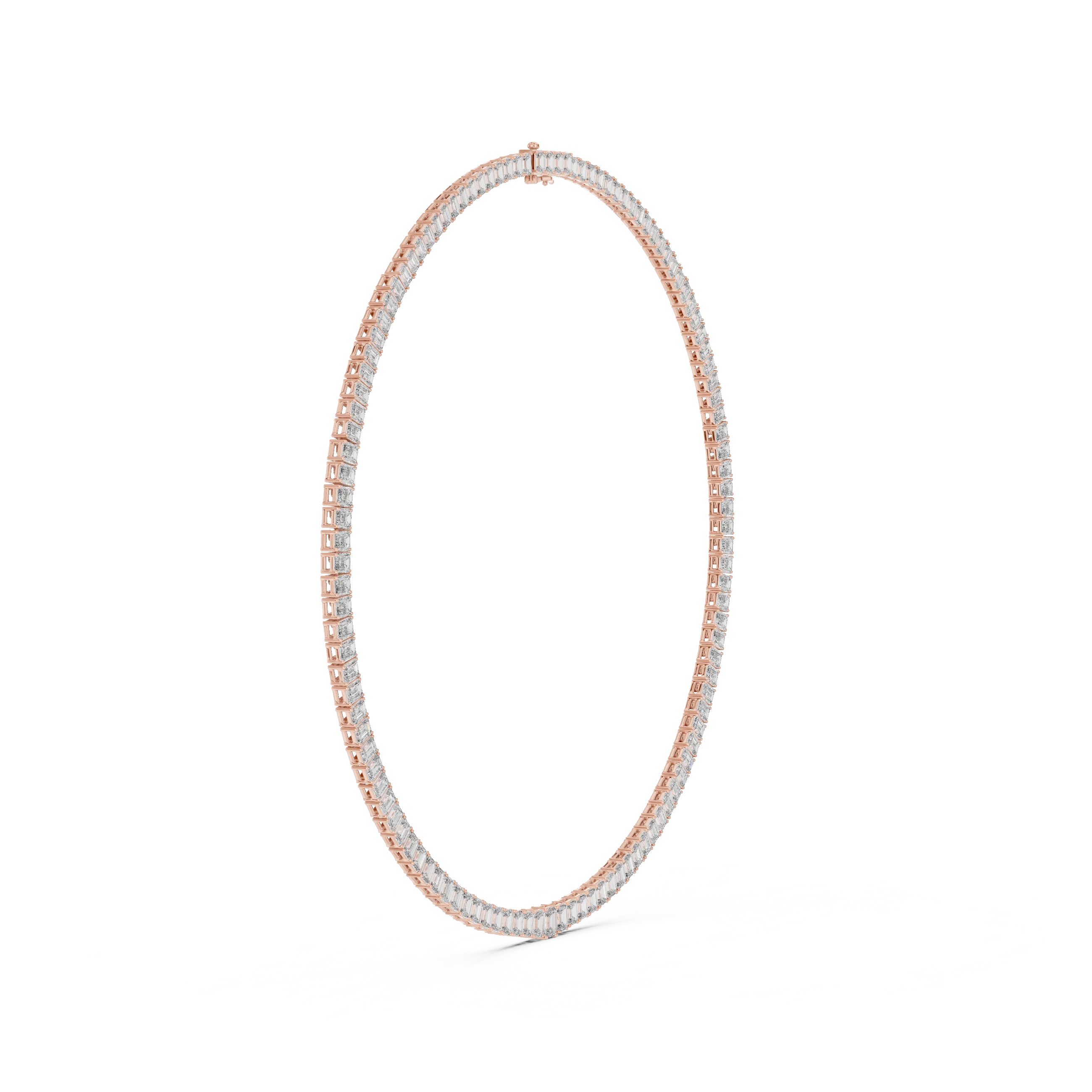 Emerald-Cut Diamond Tennis Necklace