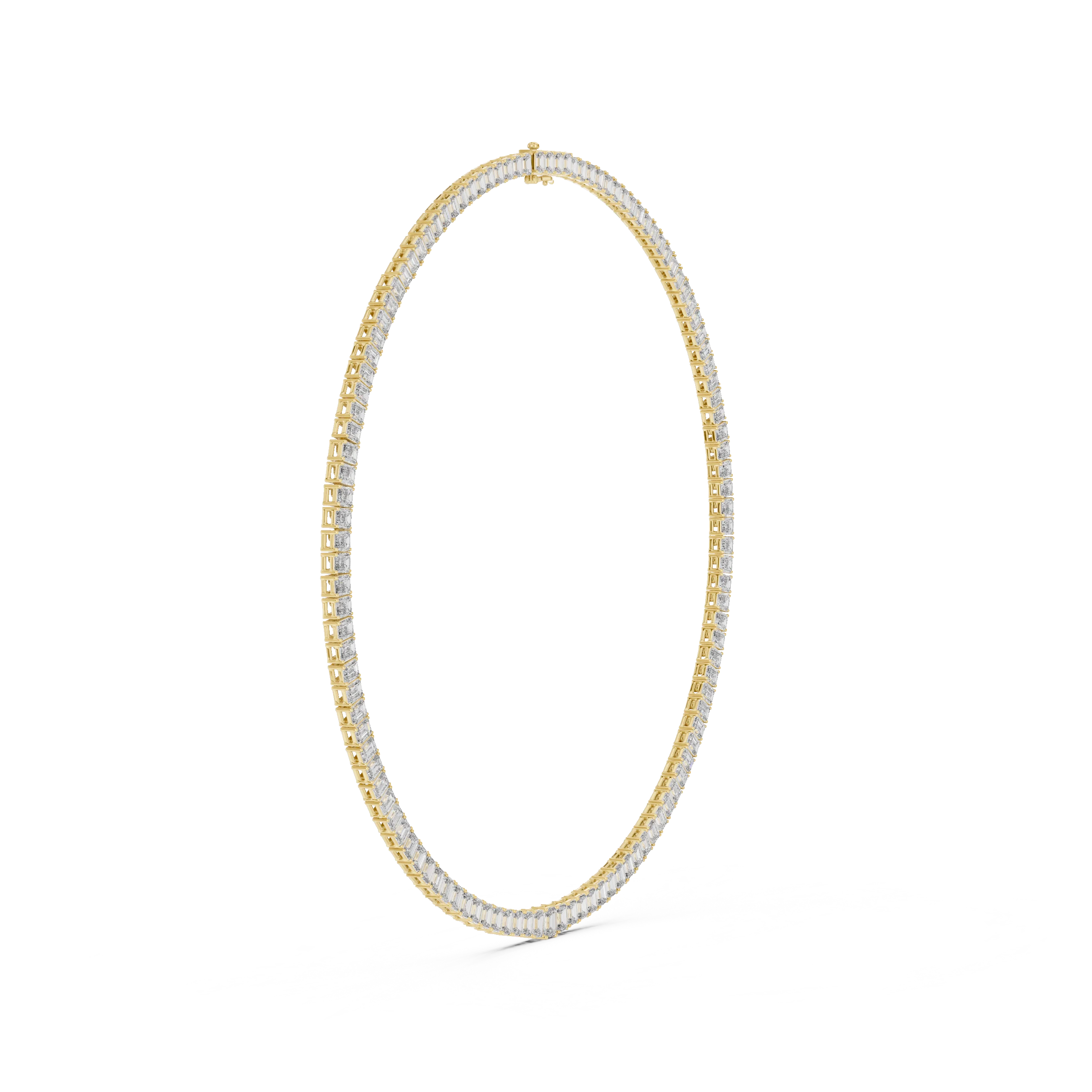 Emerald-Cut Diamond Tennis Necklace