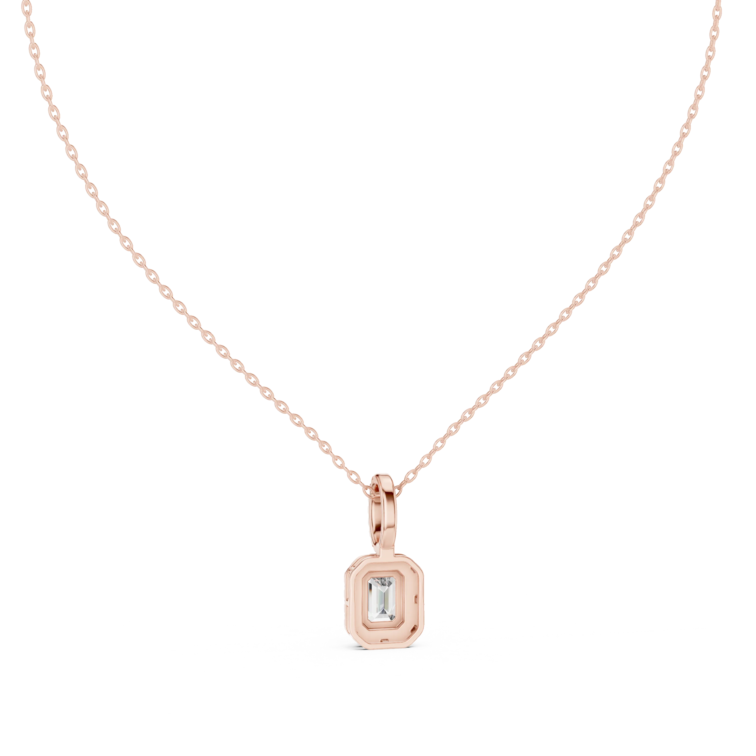 Radiant Halo Emerald Diamond Pendant
