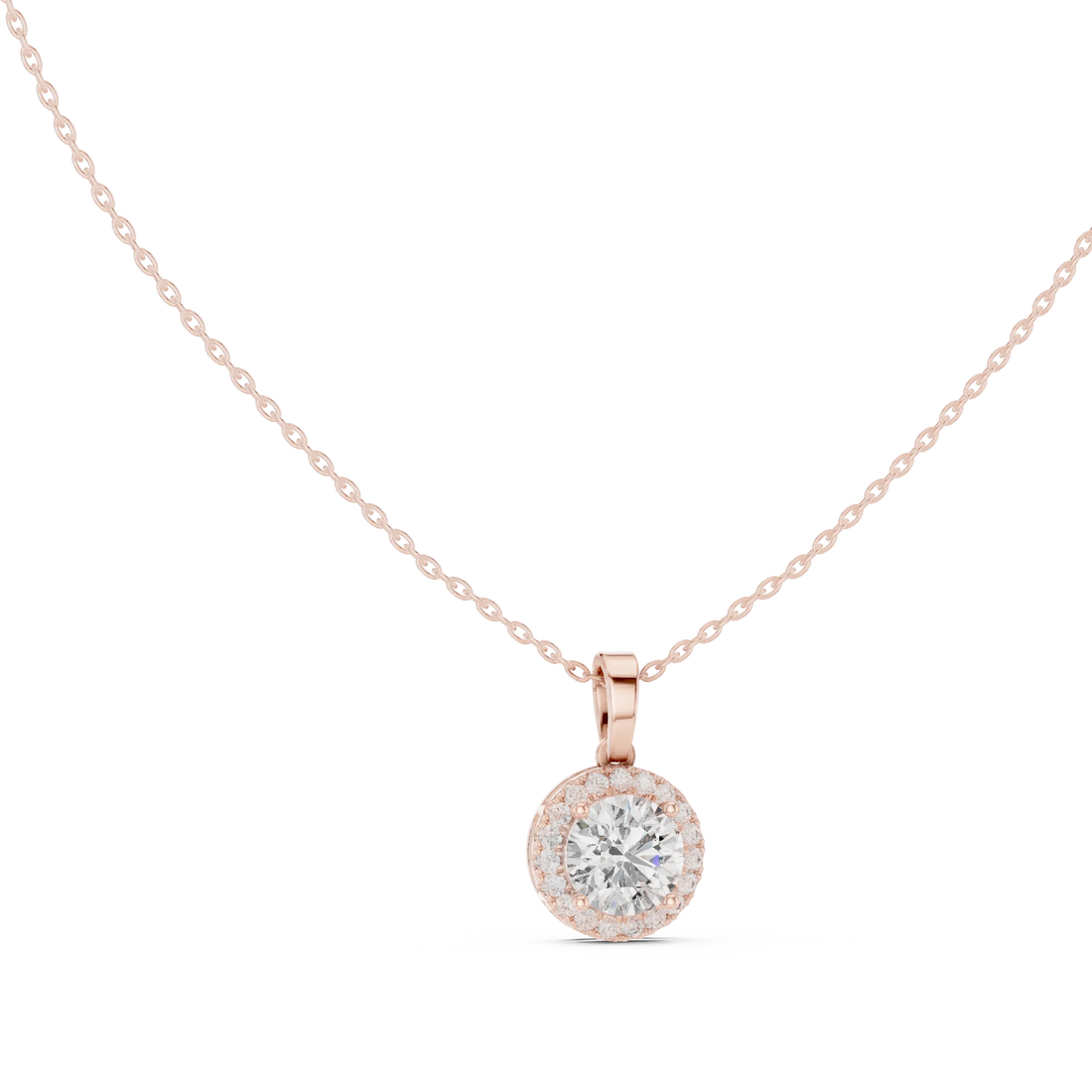 Radiant Halo Round Diamond Pendant
