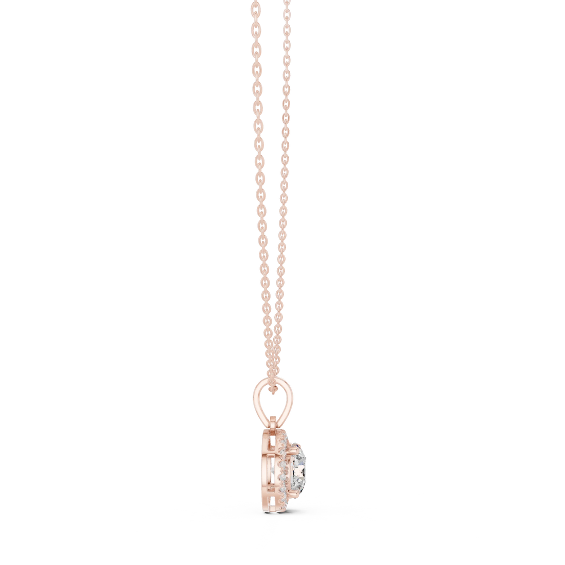 Radiant Halo Round Diamond Pendant
